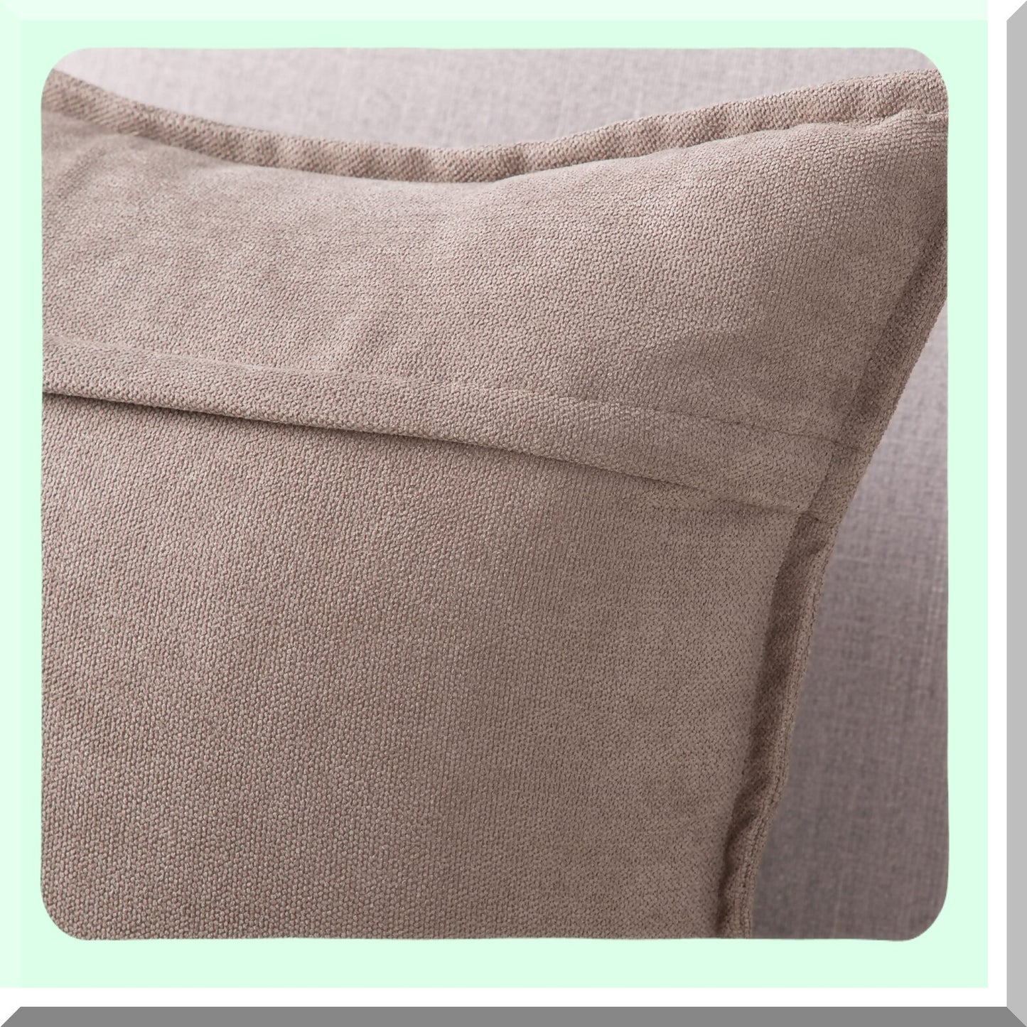 Chenille Soft Taupe Pillow Covers - Set of 2 12x20 Inch Decorative Cushion Shell for Sofa & Bedroom - Short Throw Pillow Cover