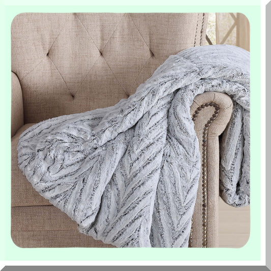 Chevron Luxe Cozy Throw - 60x70" - Perfect Gift for Friends & Family - Gift Box Included"