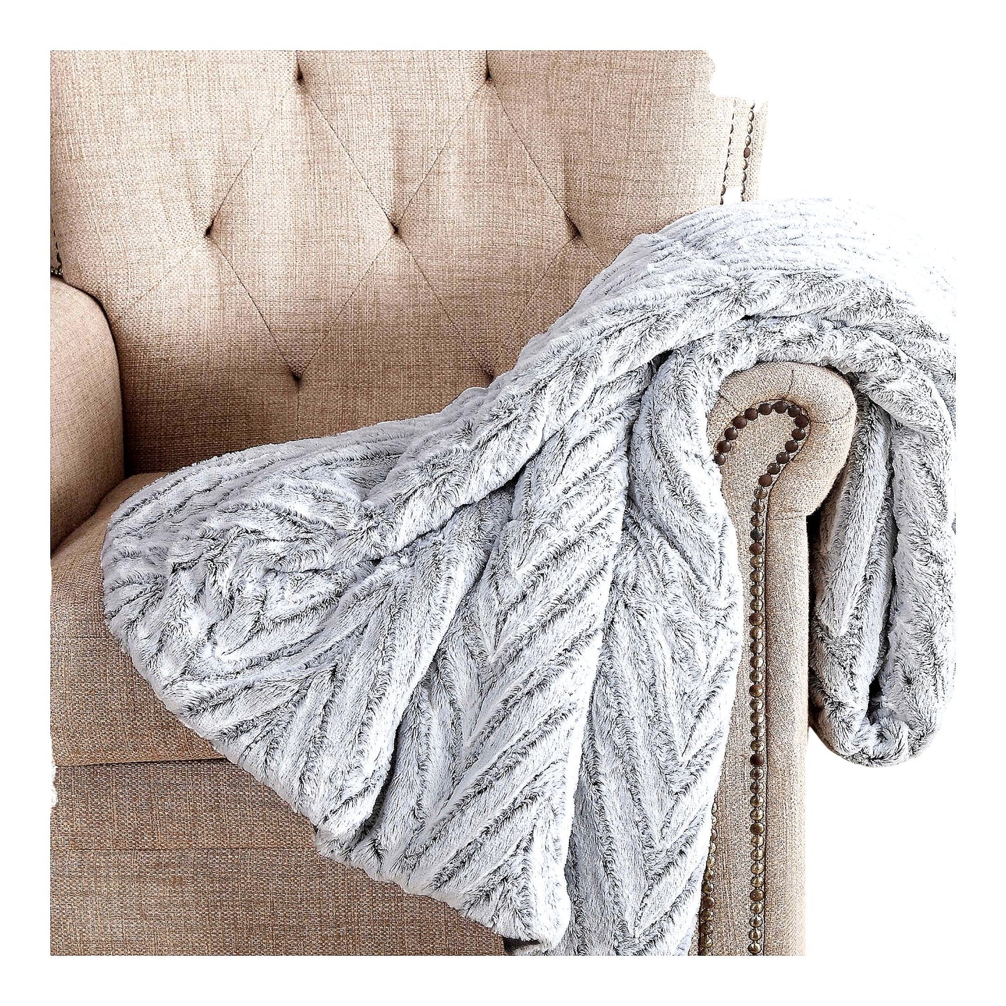 Chevron Luxe Cozy Throw - 60x70" - Perfect Gift for Friends & Family - Gift Box Included"