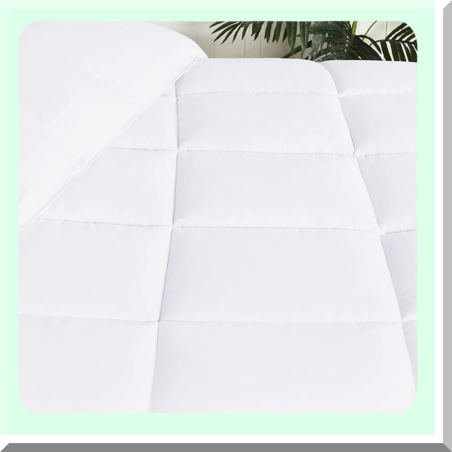 FluffyDreams Reversible Comforter - California White, Medium Weight Down Alternative Bedding with Brushed Microfiber, Oversized Blanket for Decorative Duvet Insert