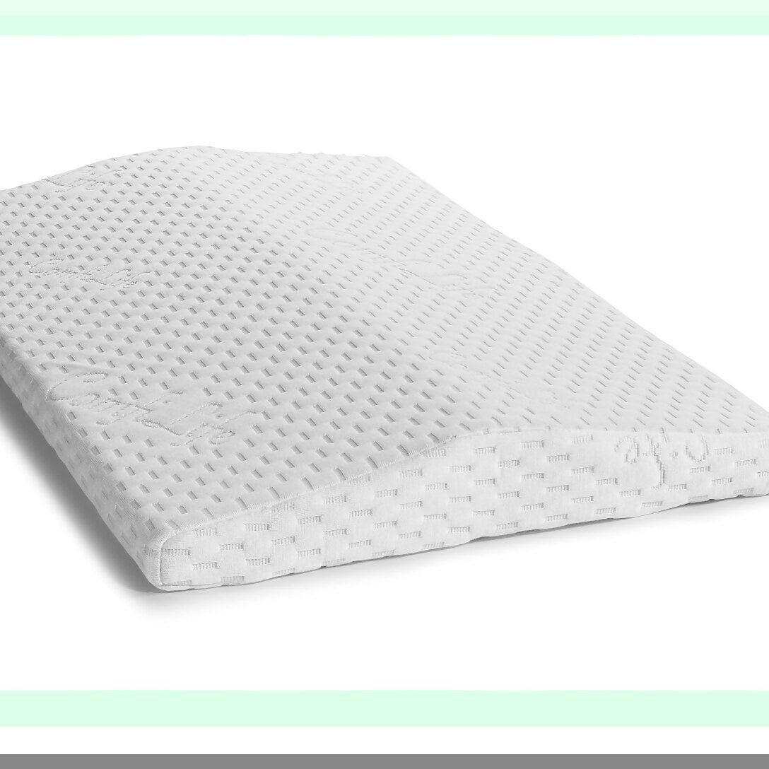 SleepEase Memory Foam Lumbar Support Pillow - Back Pain Relief for Side, Back, and Stomach Sleepers. Triangle Wedge Bolster Bed Rest Pillow in White Standard Size.