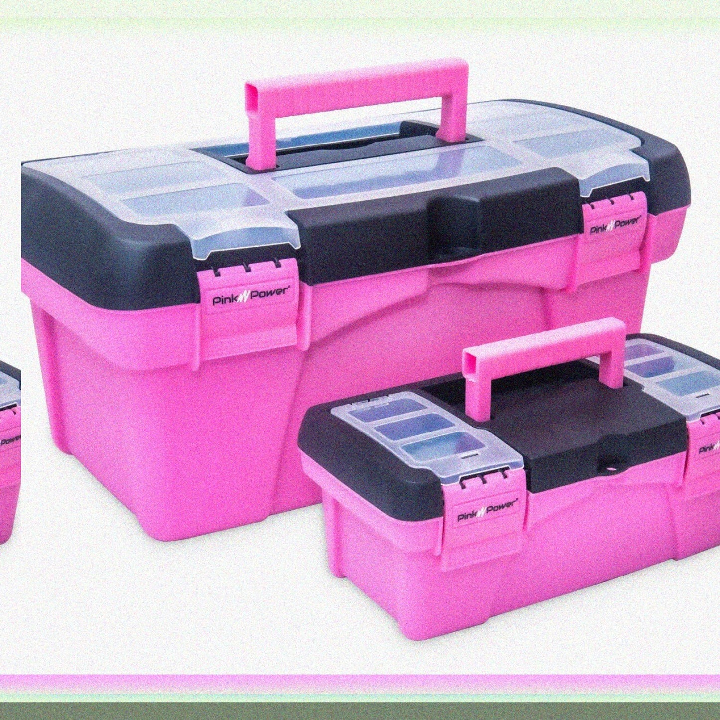 2-Pack Plastic Tool Boxes with Handles, Small and Large