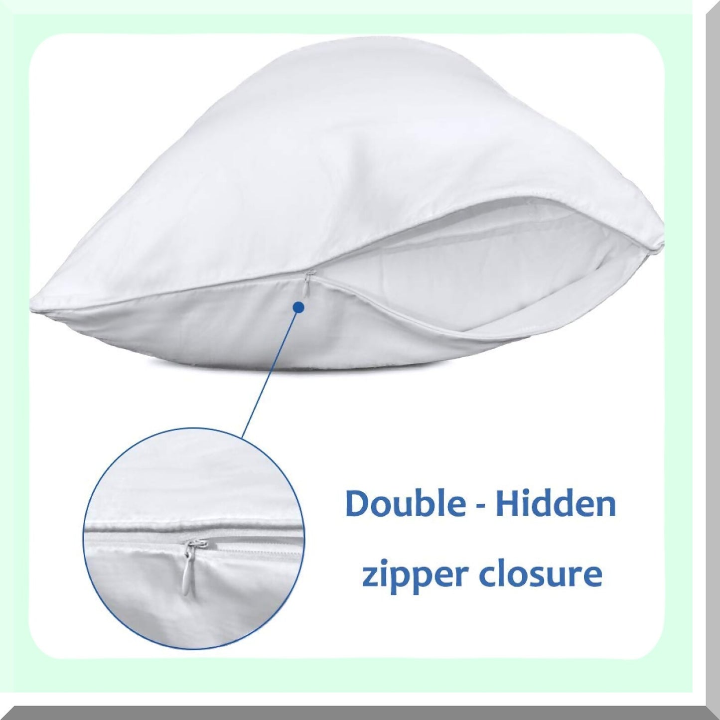 UltraSoft Cotton Body Pillow Cover - Premium White Pillowcase with Double Zipper Fitted for Easy Care - Breathable 600 Thread Count, 20x54, 1 Pack