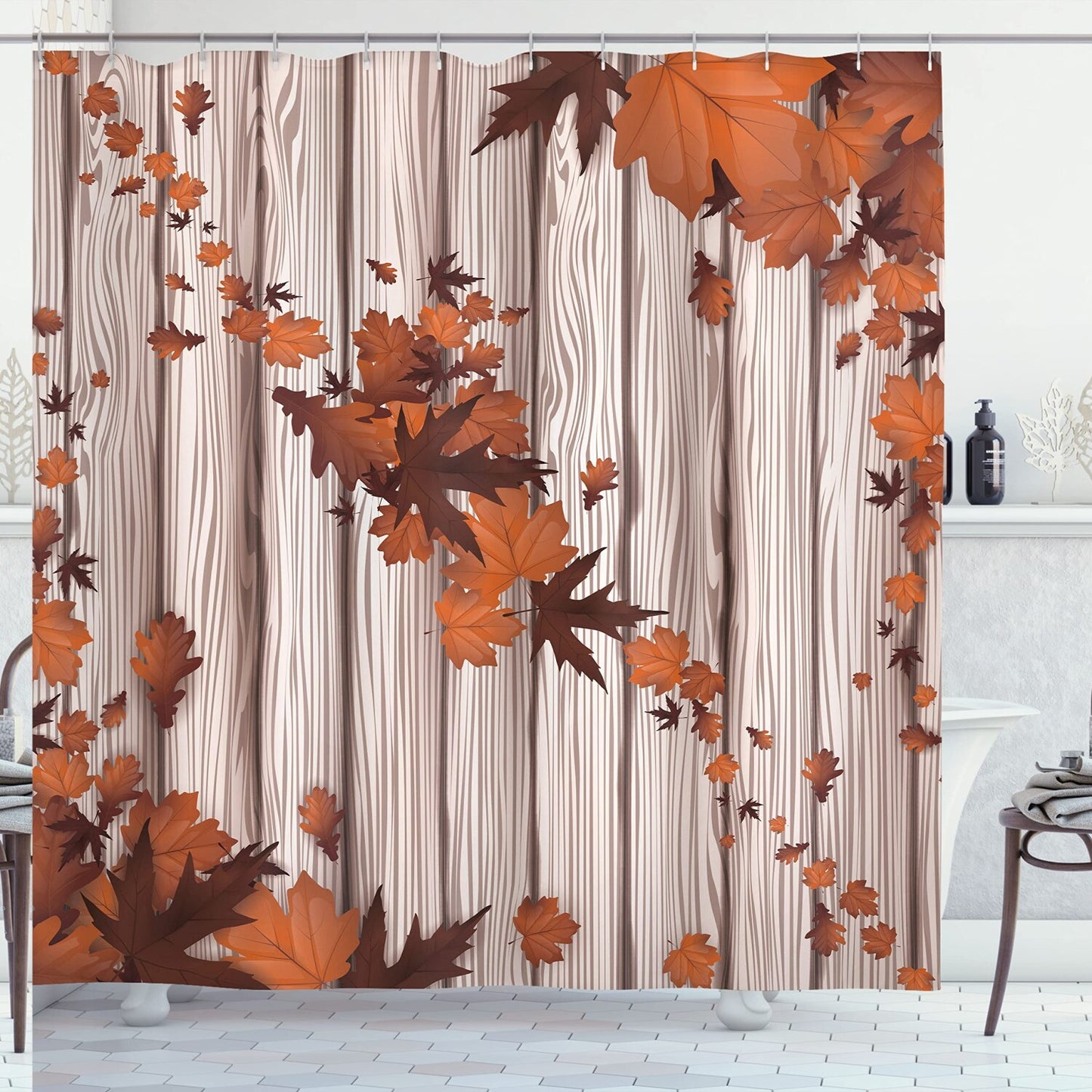 Autumn Maple View Shower Curtain 69x70 Burnt Orange