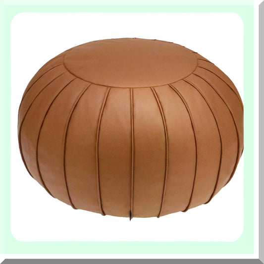 Suede Round Storage Footstool Compatible with Living Room and Bedroom