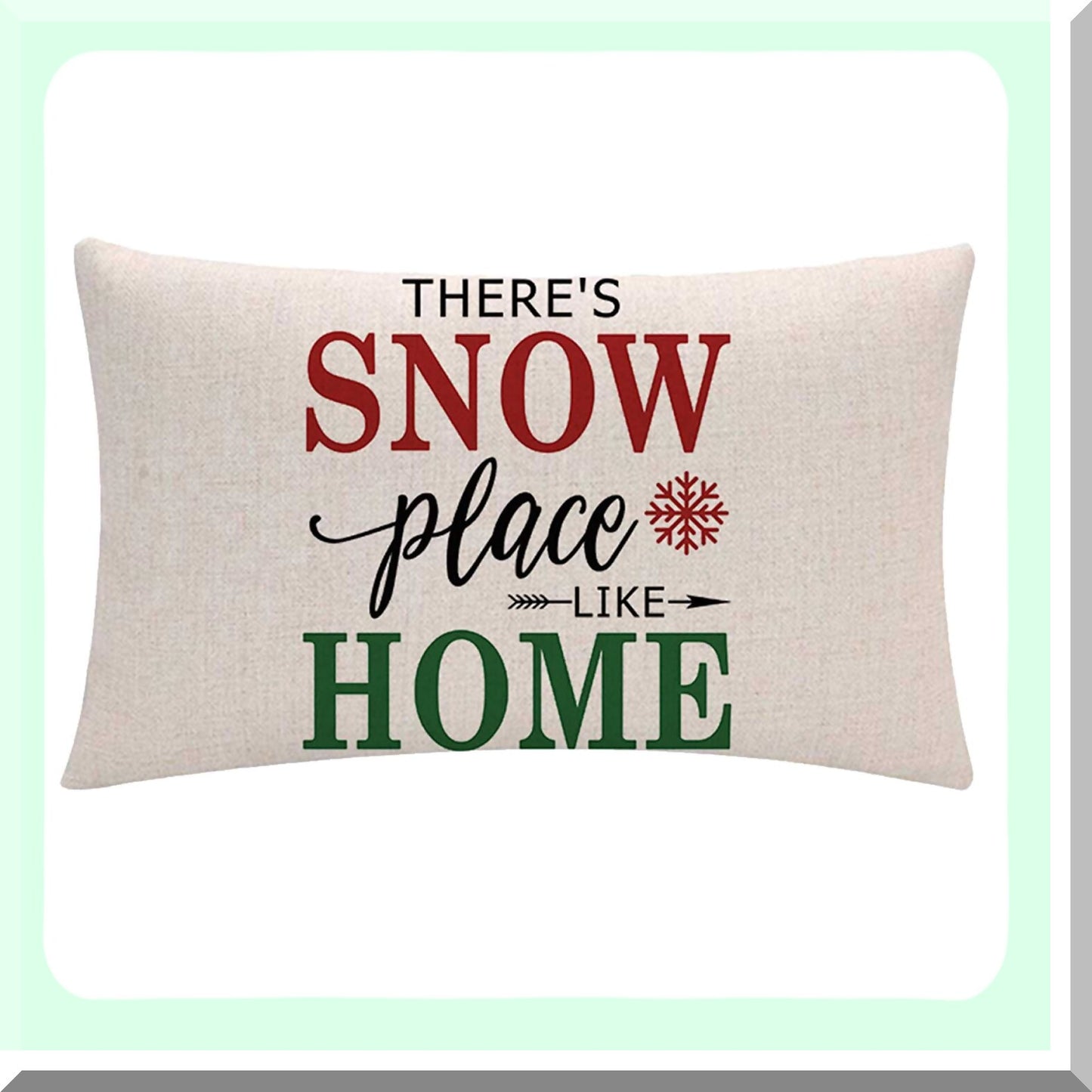 Winter Wonderland Holiday Pillow Covers - Festive Farmhouse Decor Set of 2 Red & Green Throw Pillowcases with "It's The Most Wonderful Time Of The Year" Saying. Cozy Rectangular Cushion Covers 12" x 20"