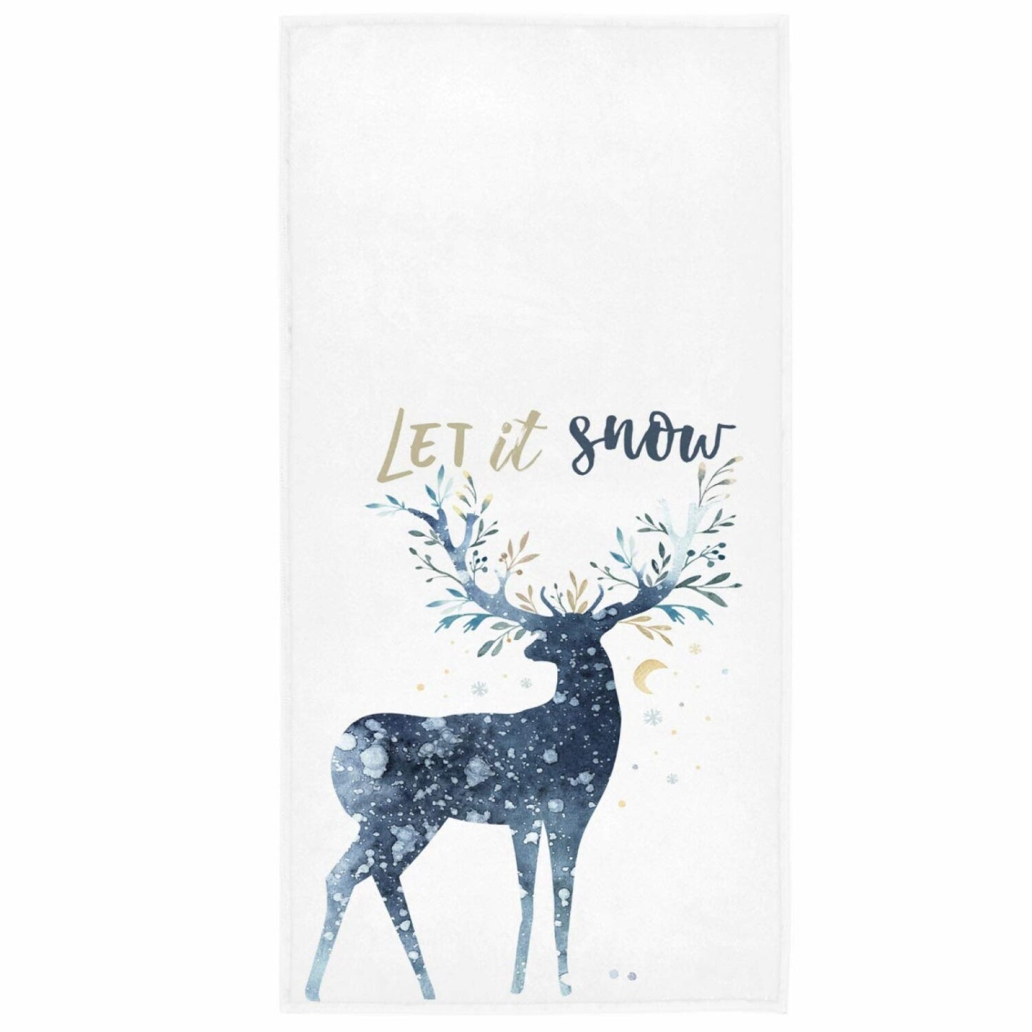 Winter Deer Snowflakes Hand Towels 16" x 30"