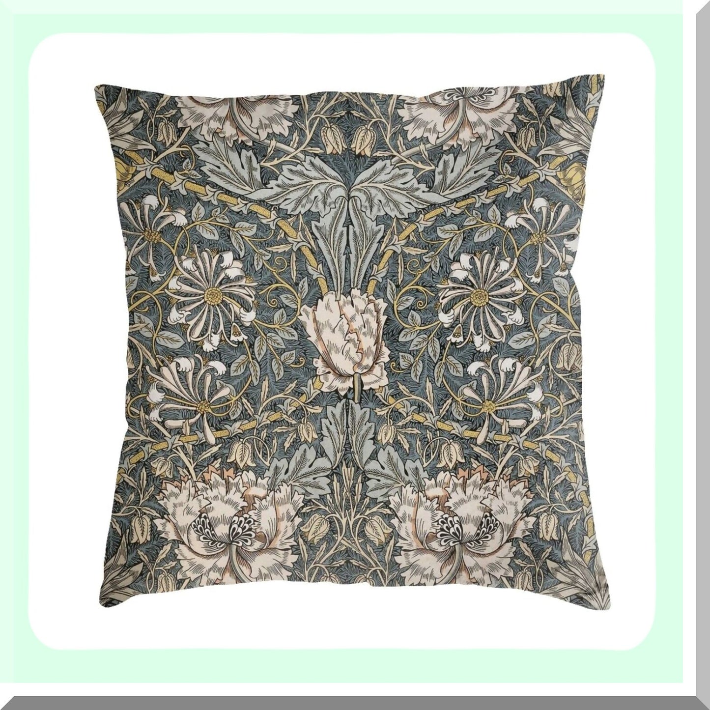 Pimpernel Velvet Decorative Pillow Covers - Soft Cushion Cases for Home Decor - Living Room, Bed, Couch, Car - 18x18 Inch - Set of 13 - William Morris Inspired