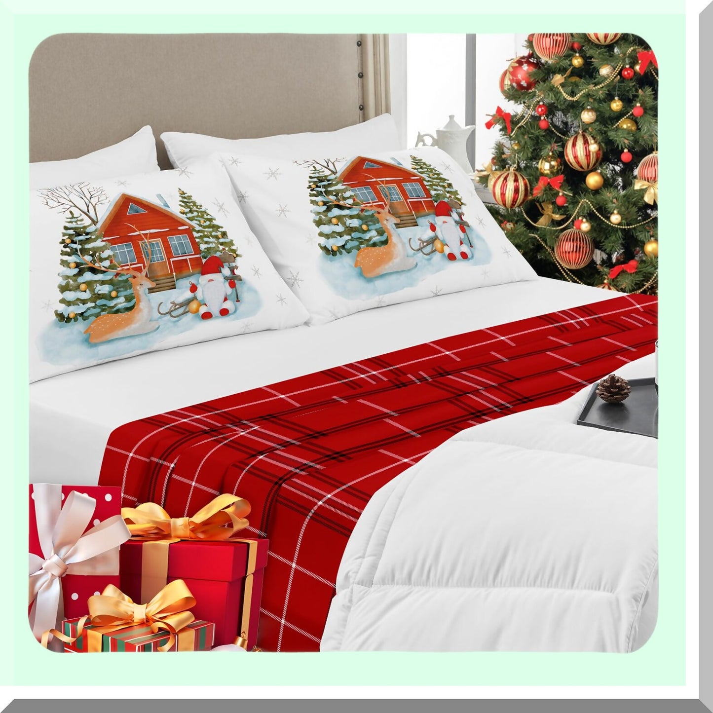 Red Bliss Pillowcase Set - Queen Size (2 Pack) | 1800 Thread Count Microfiber | Envelope Closure | Super Soft, Fade & Stain Resistant | 20"x30"