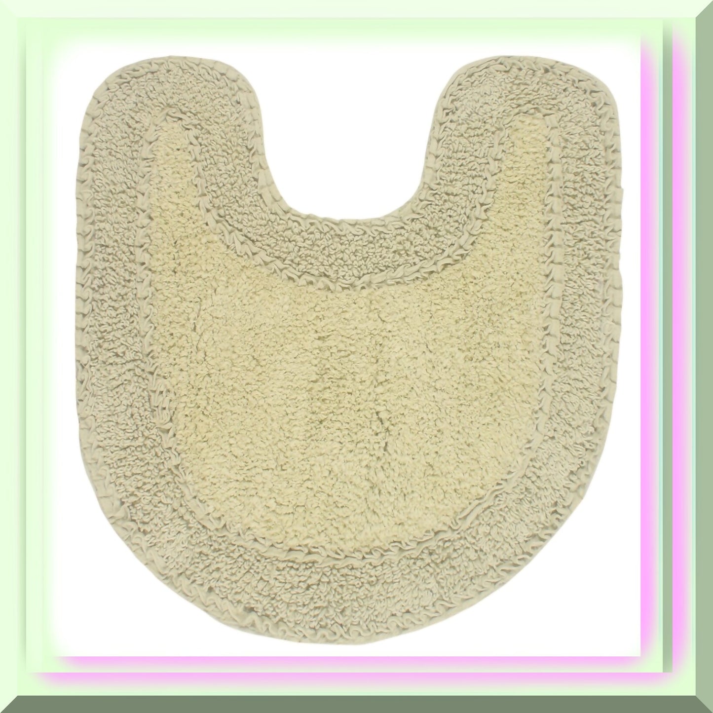 Double Ruffle Cotton Bathroom Rug Set 20x20 Sage