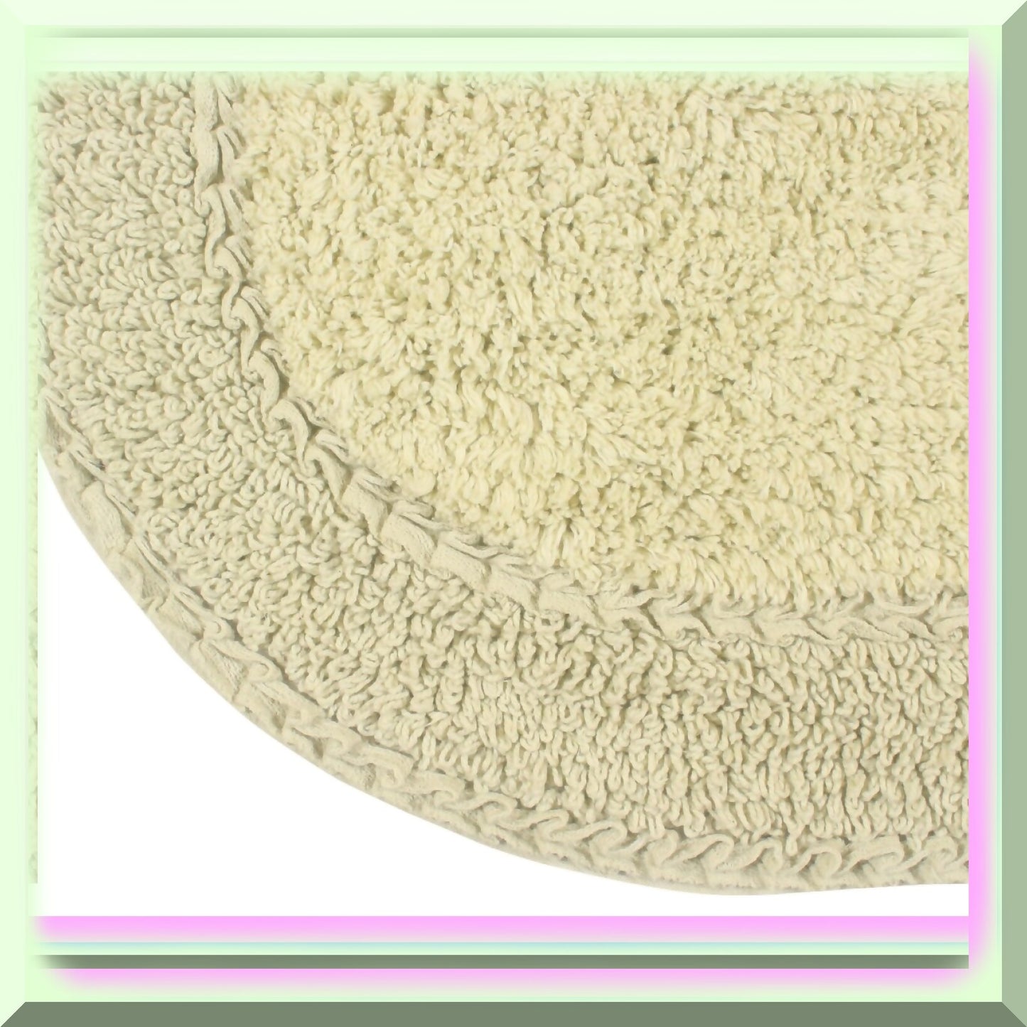 Double Ruffle Cotton Bathroom Rug Set 20x20 Sage