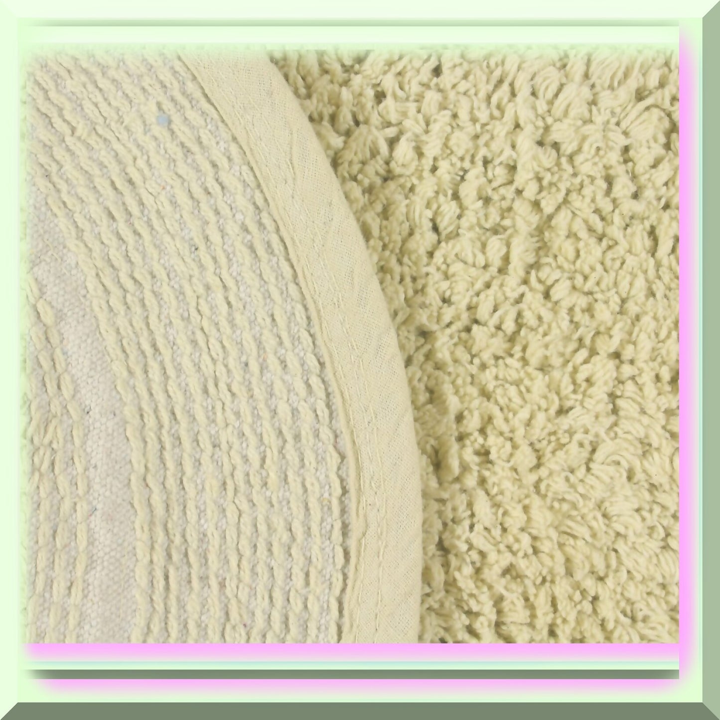 Double Ruffle Cotton Bathroom Rug Set 20x20 Sage