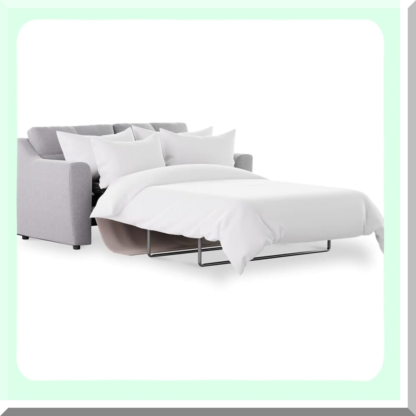 Luxury Microfiber Sofa Bed Sheet Set - 4 Piece Full Size Sleeper Sofa Sheets - White Brushed Bedsheets - Fits Up to 8" Mattress - Soft & Cozy Bedding