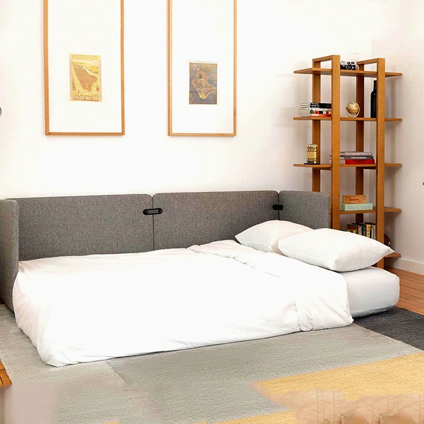Luxury Microfiber Sofa Bed Sheet Set - 4 Piece Full Size Sleeper Sofa Sheets - White Brushed Bedsheets - Fits Up to 8" Mattress - Soft & Cozy Bedding