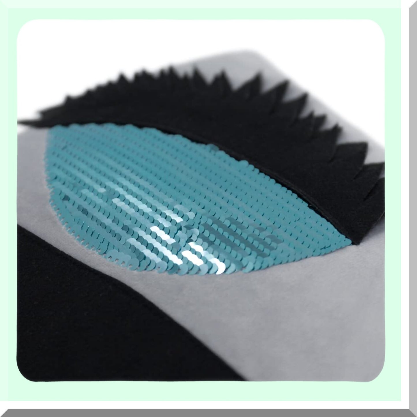 Sequin Lashes Decorative Pillow Cover - 3D Long Eyelashes Rectangle Cushion Case for Girls Bed & Living Room - Blue Accents - 12 x 20 Inches