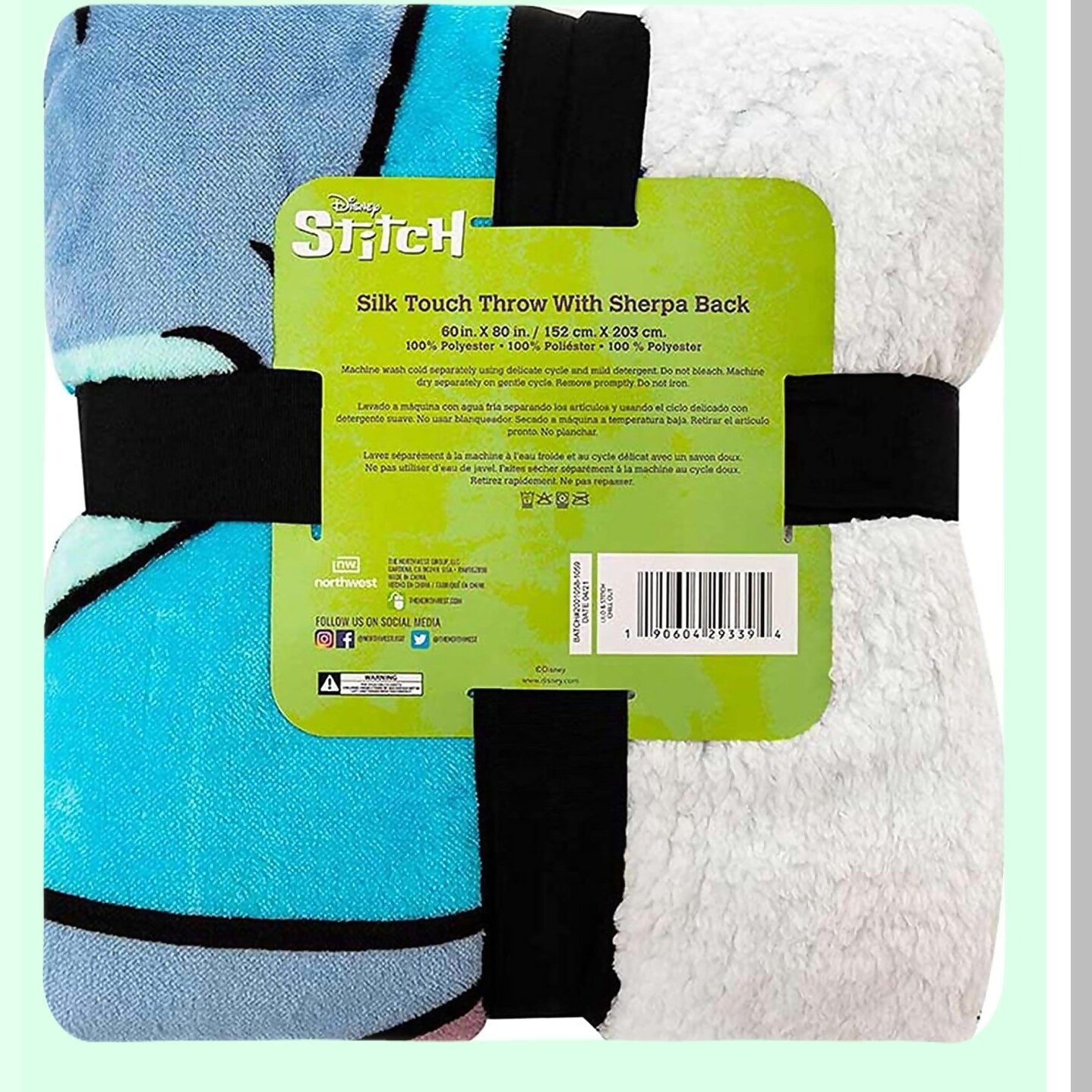 Chill Comfort Lilo & Stitch Silk Touch Sherpa Throw Blanket, 60" x 80""