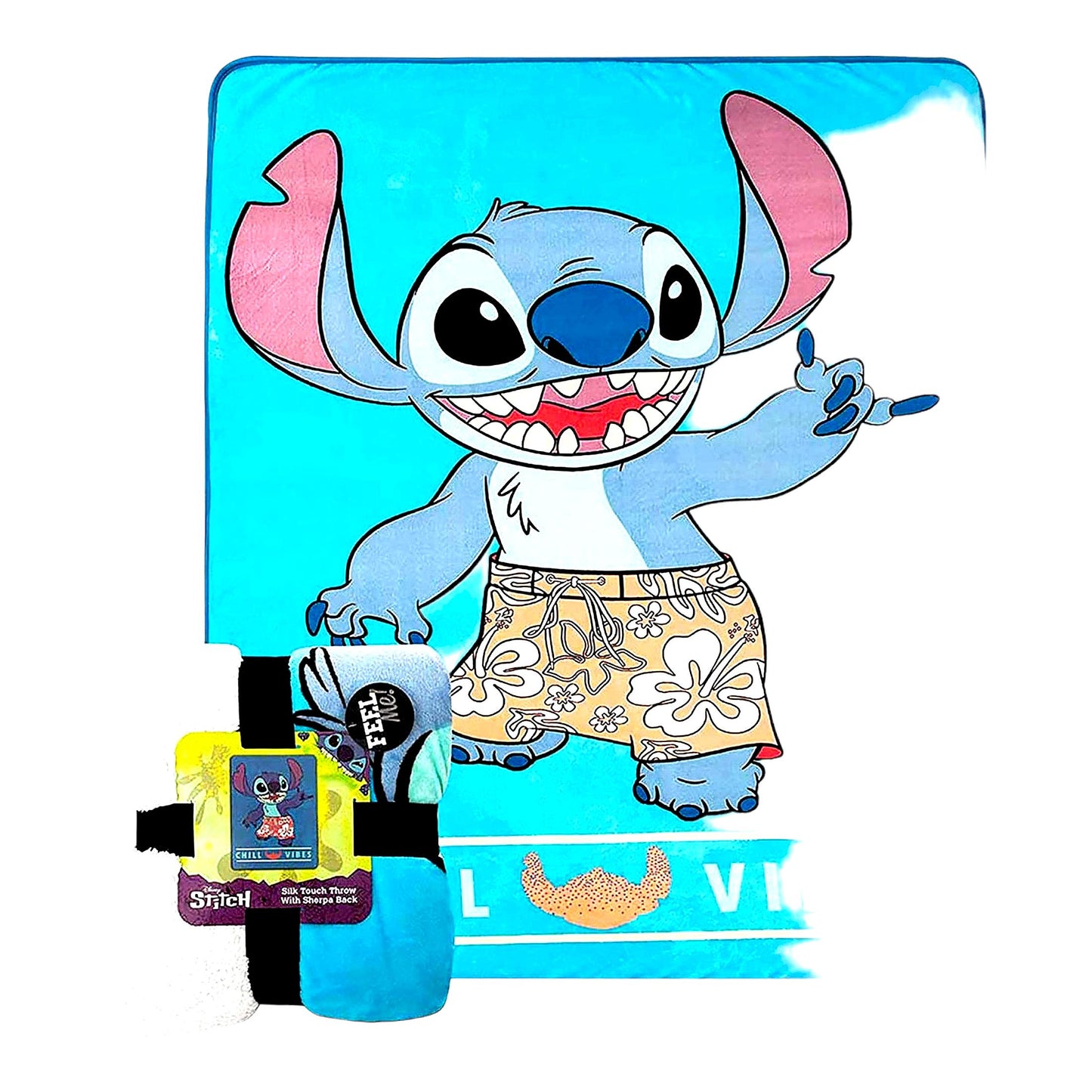 Chill Comfort Lilo & Stitch Silk Touch Sherpa Throw Blanket, 60" x 80""
