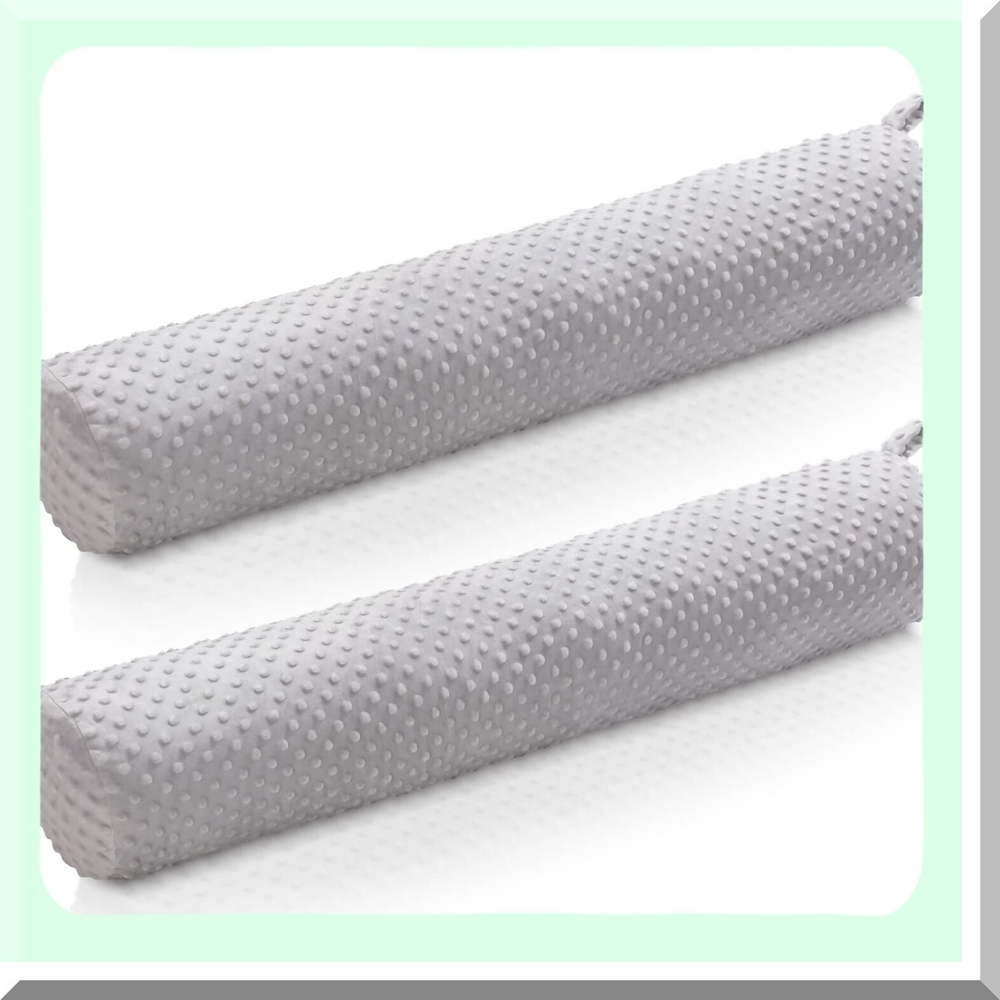 OrthoSupport Cervical Roll Pillow Set - 2 Pack Long Bolster Pillows for Neck and Spine Relief. Soft Cylinder Body Pillow with Washable Cover. Ideal for Bed, Neck, and Leg Support. Gray Color.