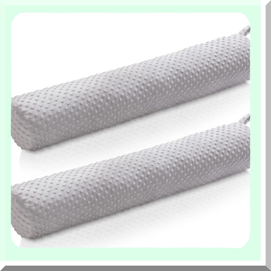 OrthoSupport Cervical Roll Pillow Set - 2 Pack Long Bolster Pillows for Neck and Spine Relief. Soft Cylinder Body Pillow with Washable Cover. Ideal for Bed, Neck, and Leg Support. Gray Color.