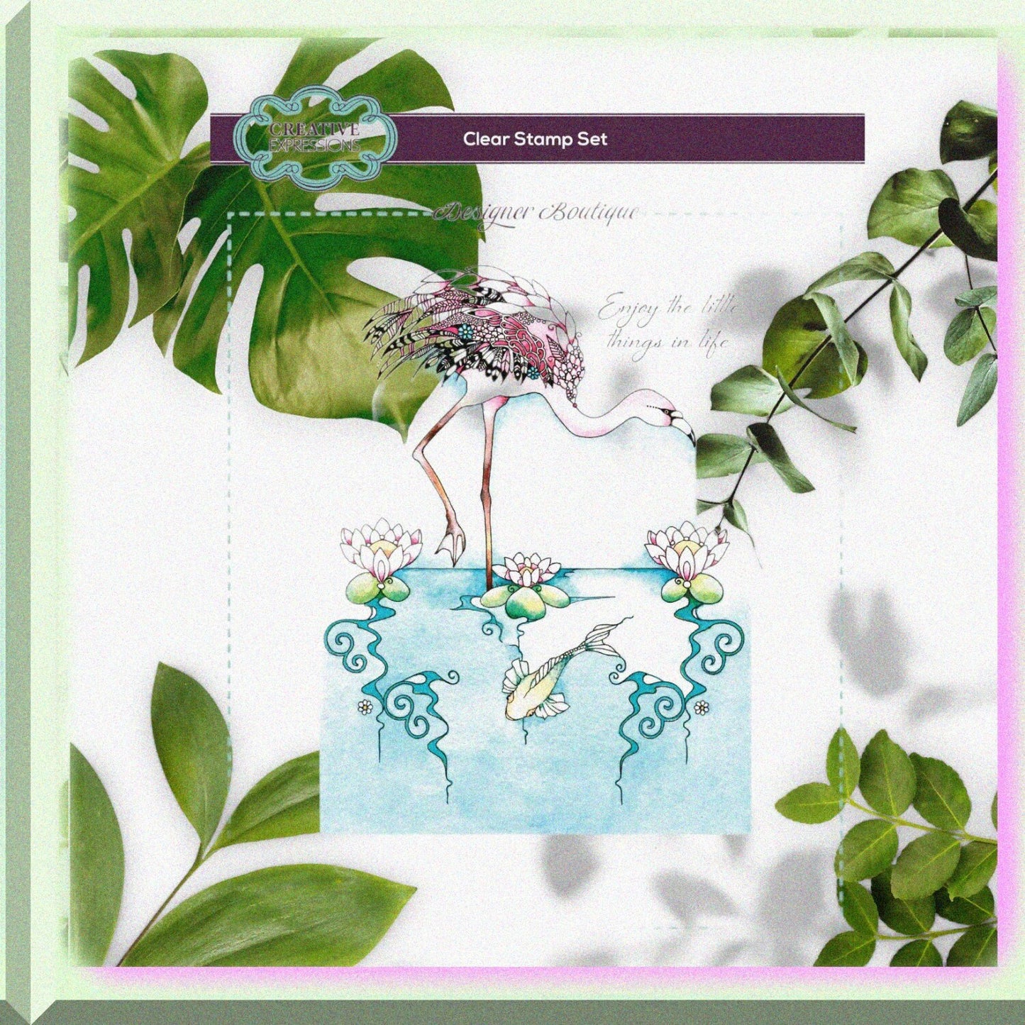 A5 Clear Flamingo Rubber Stamp