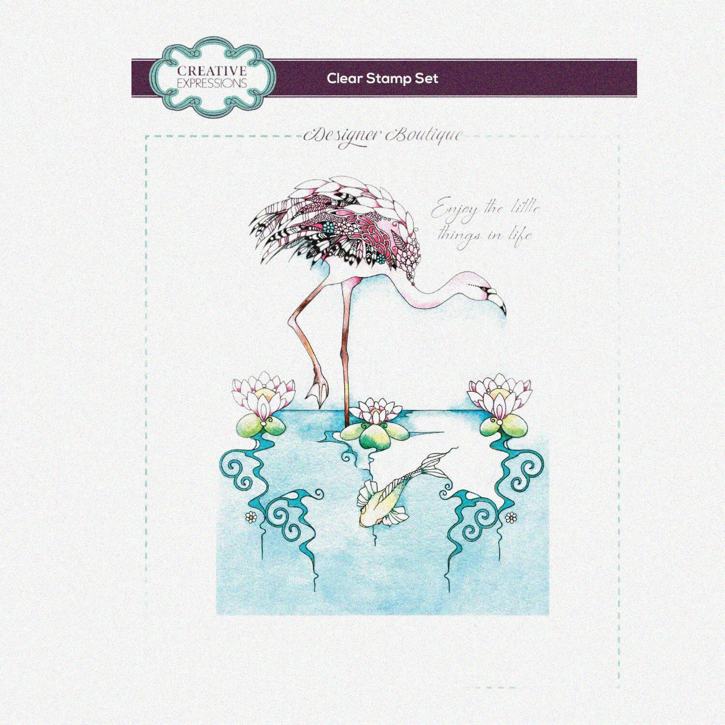 A5 Clear Flamingo Rubber Stamp