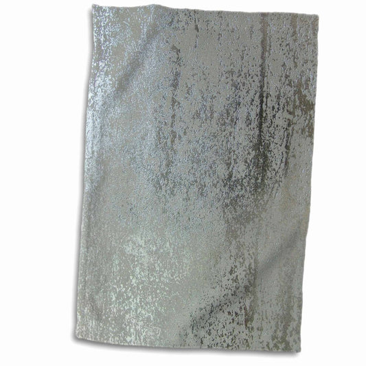 3D Rose Light n Darker Metallic Silver Towel 15"x22"