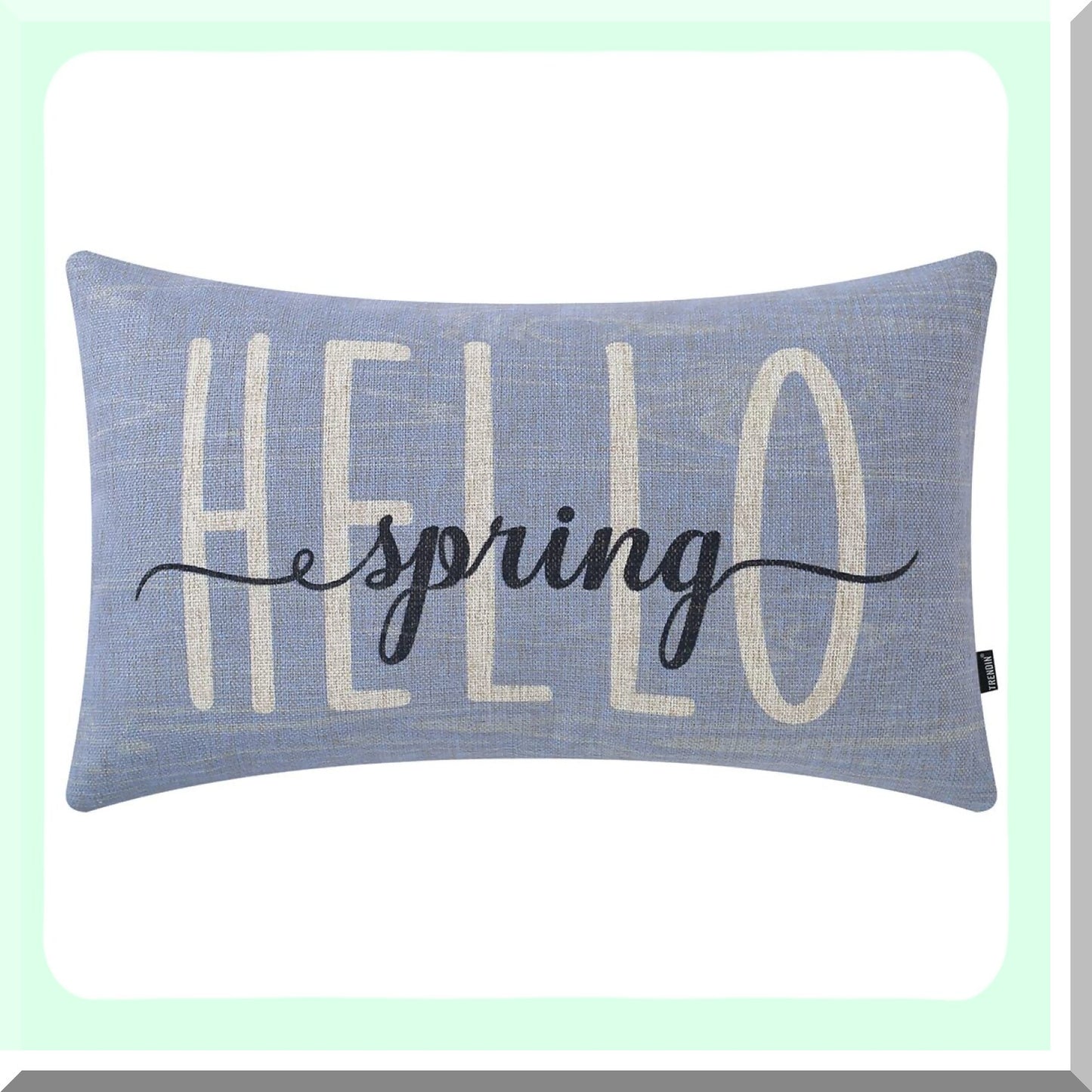 Springtime Farmhouse Lumbar Pillow Covers - Happy Spring Decorative Throw Pillowcase for Sofa Couch - 12x20 Inches Cushion Cover Day Gift - PL816TR
