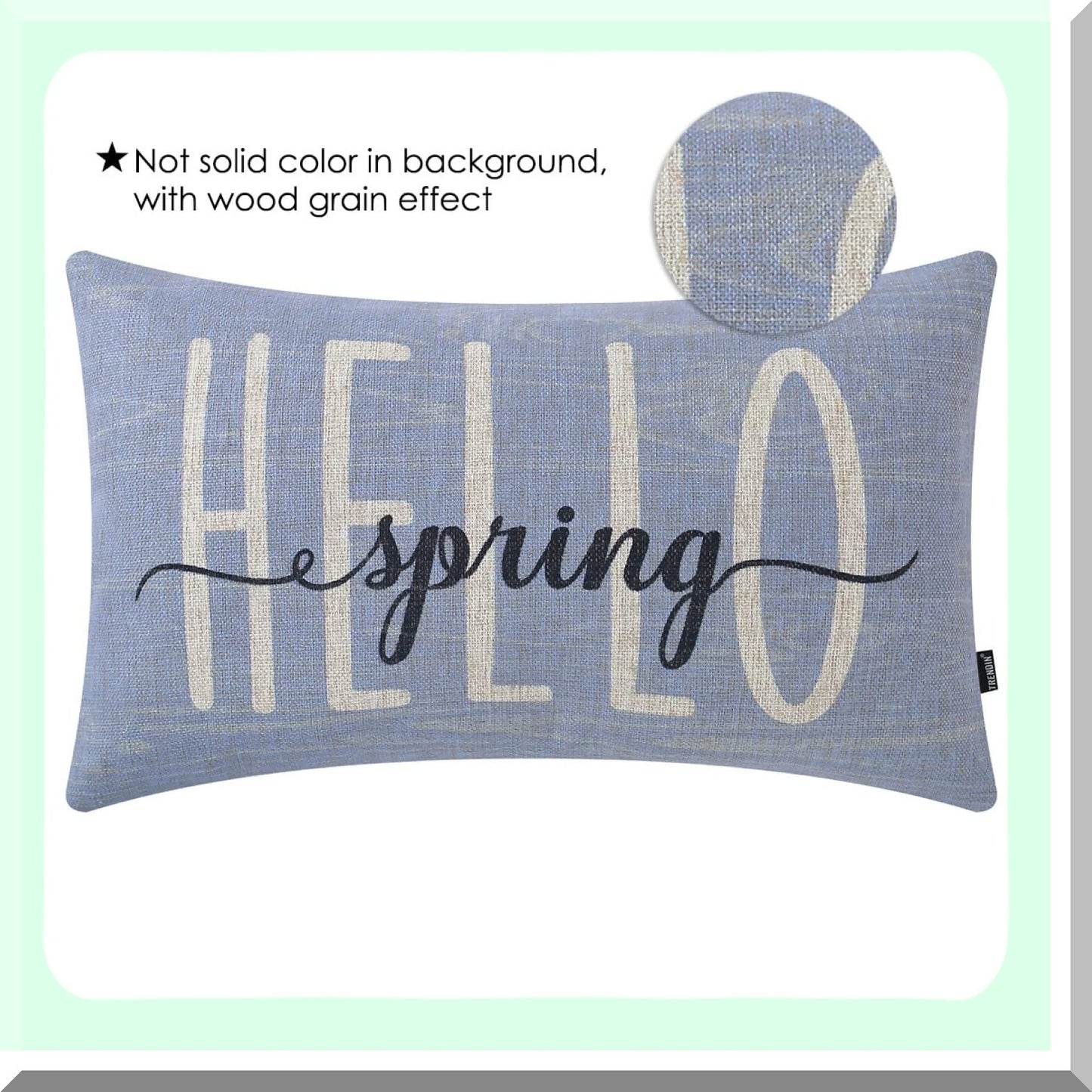 Springtime Farmhouse Lumbar Pillow Covers - Happy Spring Decorative Throw Pillowcase for Sofa Couch - 12x20 Inches Cushion Cover Day Gift - PL816TR