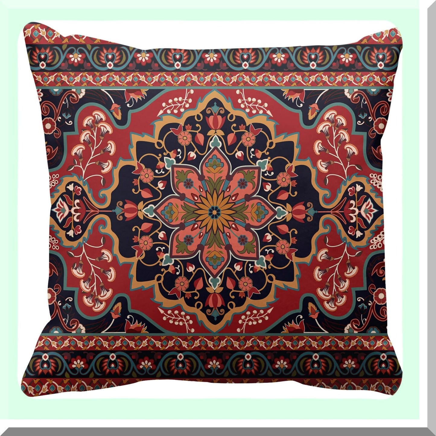 Tribal Chic Pillowcase Set - Retro Ethnic Home Decor Cushion Covers 18x18 - Sofa Couch Throw Pillow Covers - Decorative Pillowcases Set of 4