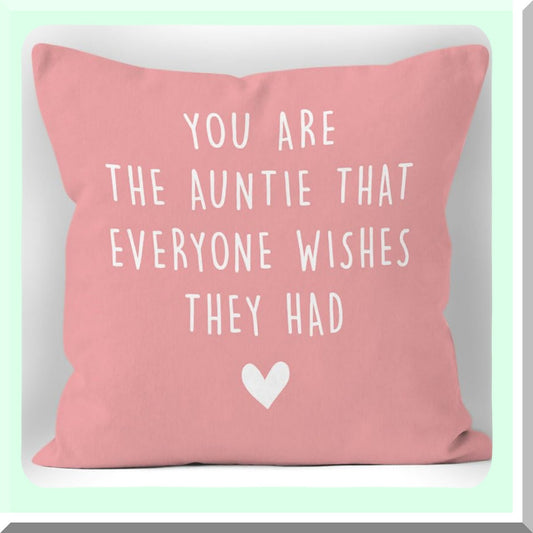 Auntie Love Pillow Covers - 18x18 Decorative Cushion Cases for Aunt - Niece Nephew Birthday Gift - Best Auntie Appreciation Present - Family Home Decor