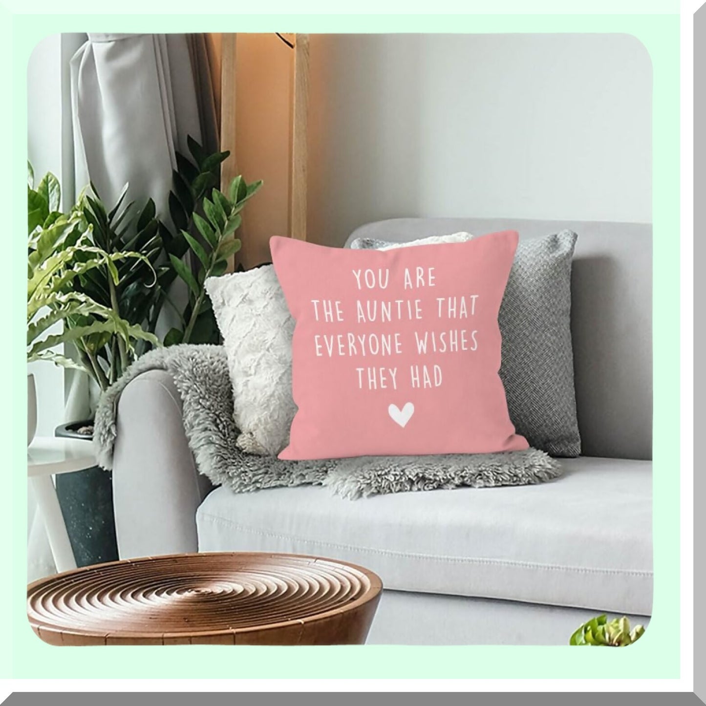 Auntie Love Pillow Covers - 18x18 Decorative Cushion Cases for Aunt - Niece Nephew Birthday Gift - Best Auntie Appreciation Present - Family Home Decor