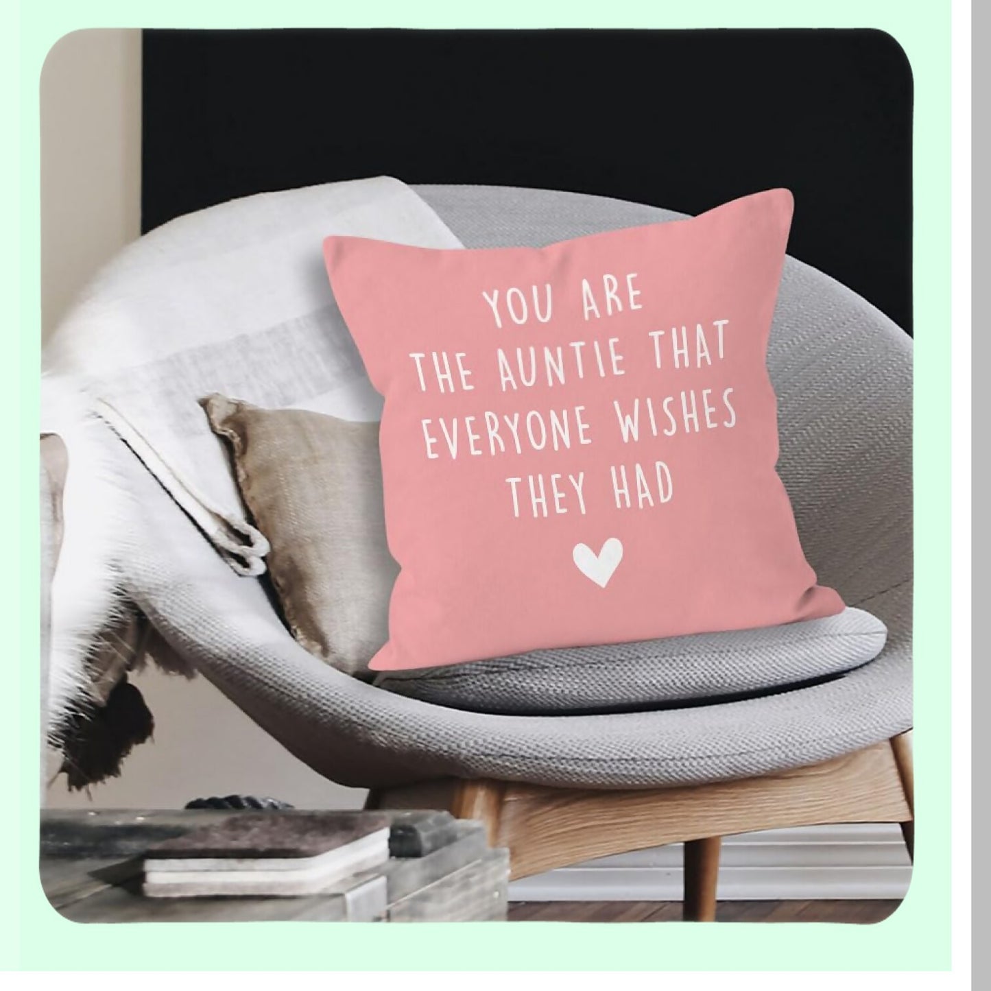 Auntie Love Pillow Covers - 18x18 Decorative Cushion Cases for Aunt - Niece Nephew Birthday Gift - Best Auntie Appreciation Present - Family Home Decor