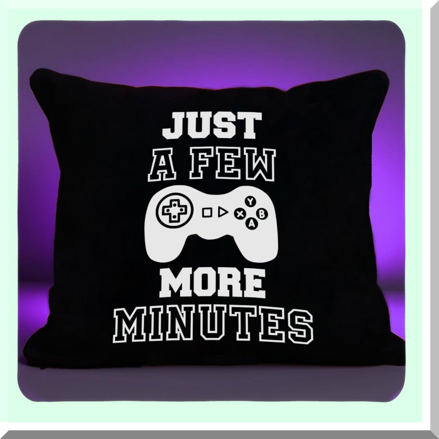 Gamer's Timeout Pillow Cover - Funny Gaming Decor for Teenage Boys - Kids Room Accessories - 18x18 Inch - Just A Few More Minutes Gift