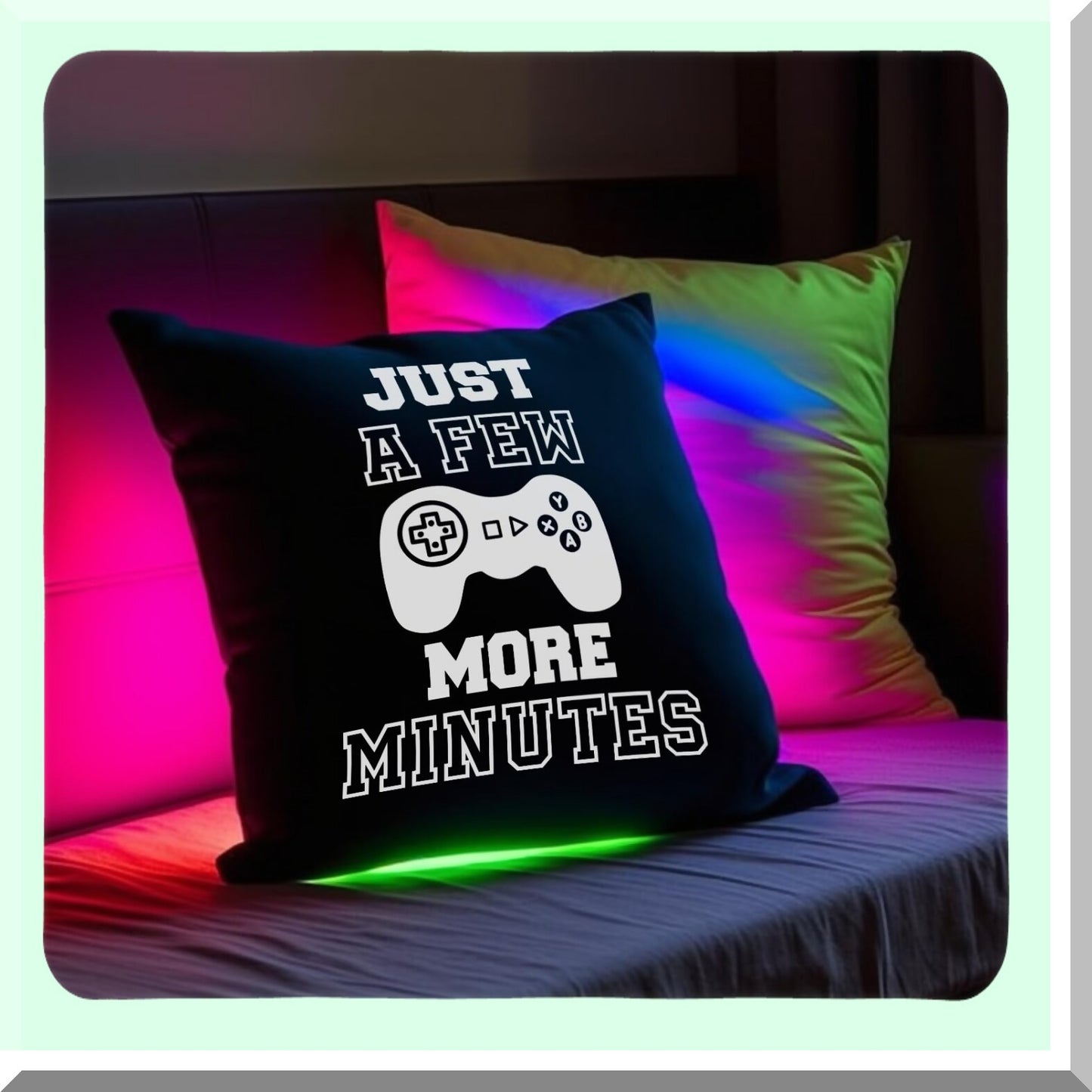 Gamer's Timeout Pillow Cover - Funny Gaming Decor for Teenage Boys - Kids Room Accessories - 18x18 Inch - Just A Few More Minutes Gift
