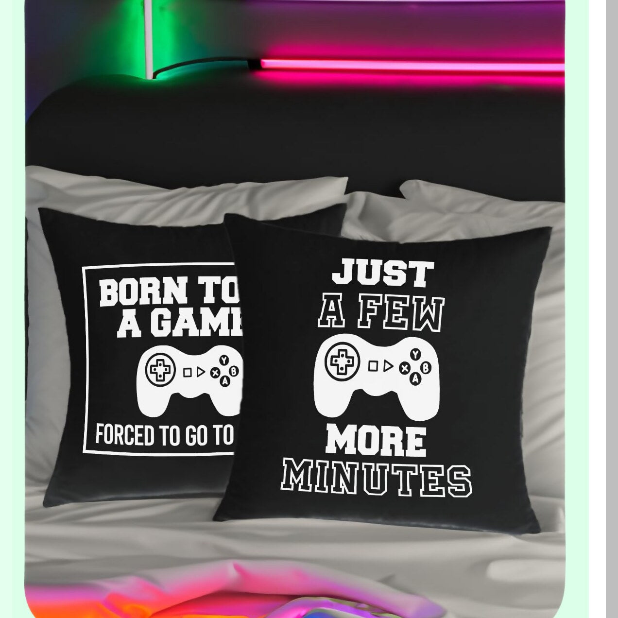 Gamer's Timeout Pillow Cover - Funny Gaming Decor for Teenage Boys - Kids Room Accessories - 18x18 Inch - Just A Few More Minutes Gift