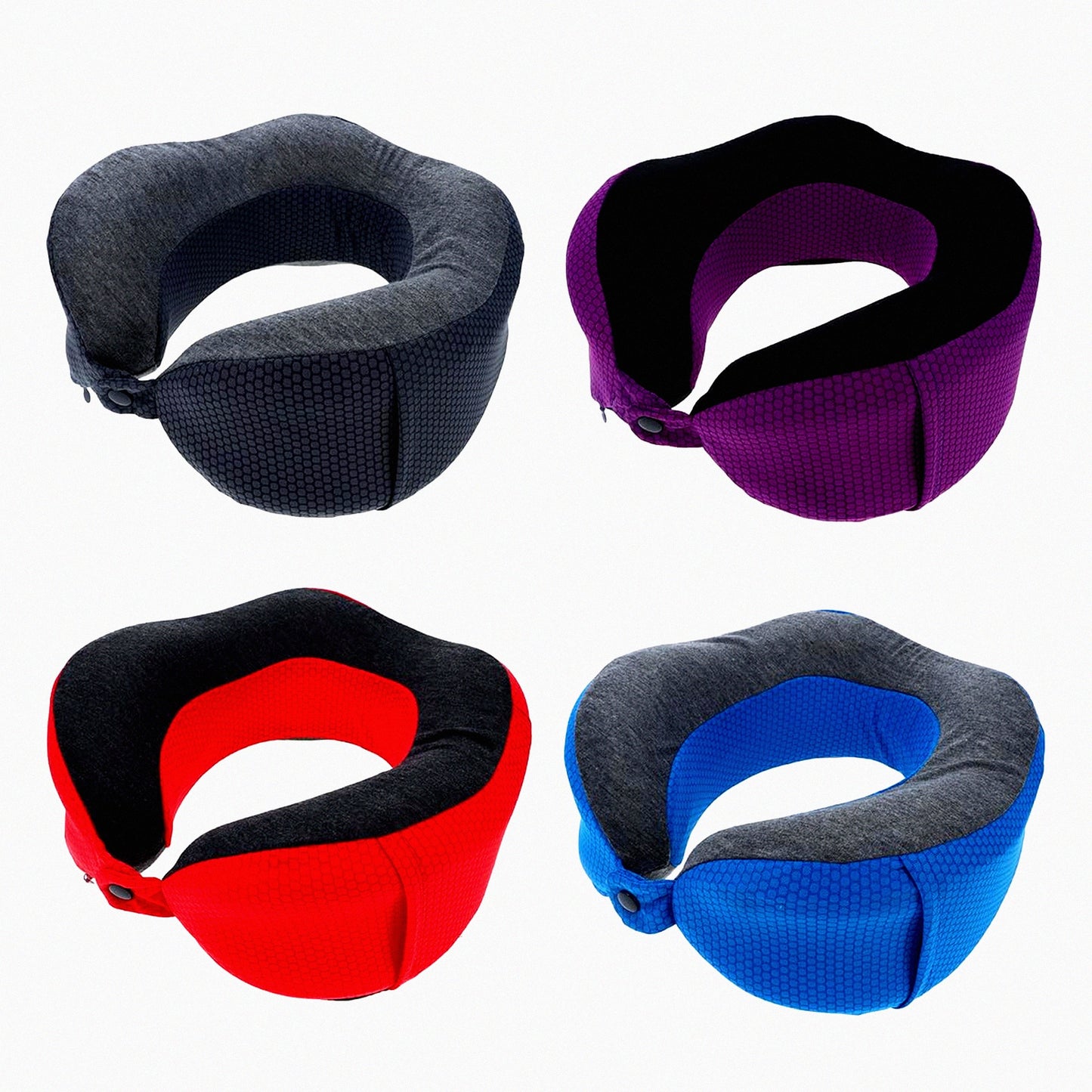 CoolWave Memory Foam Neck Support Pillow - Contoured Design for Airplane Travel - Cooling Technology for Ultimate Comfort - Assorted Colors