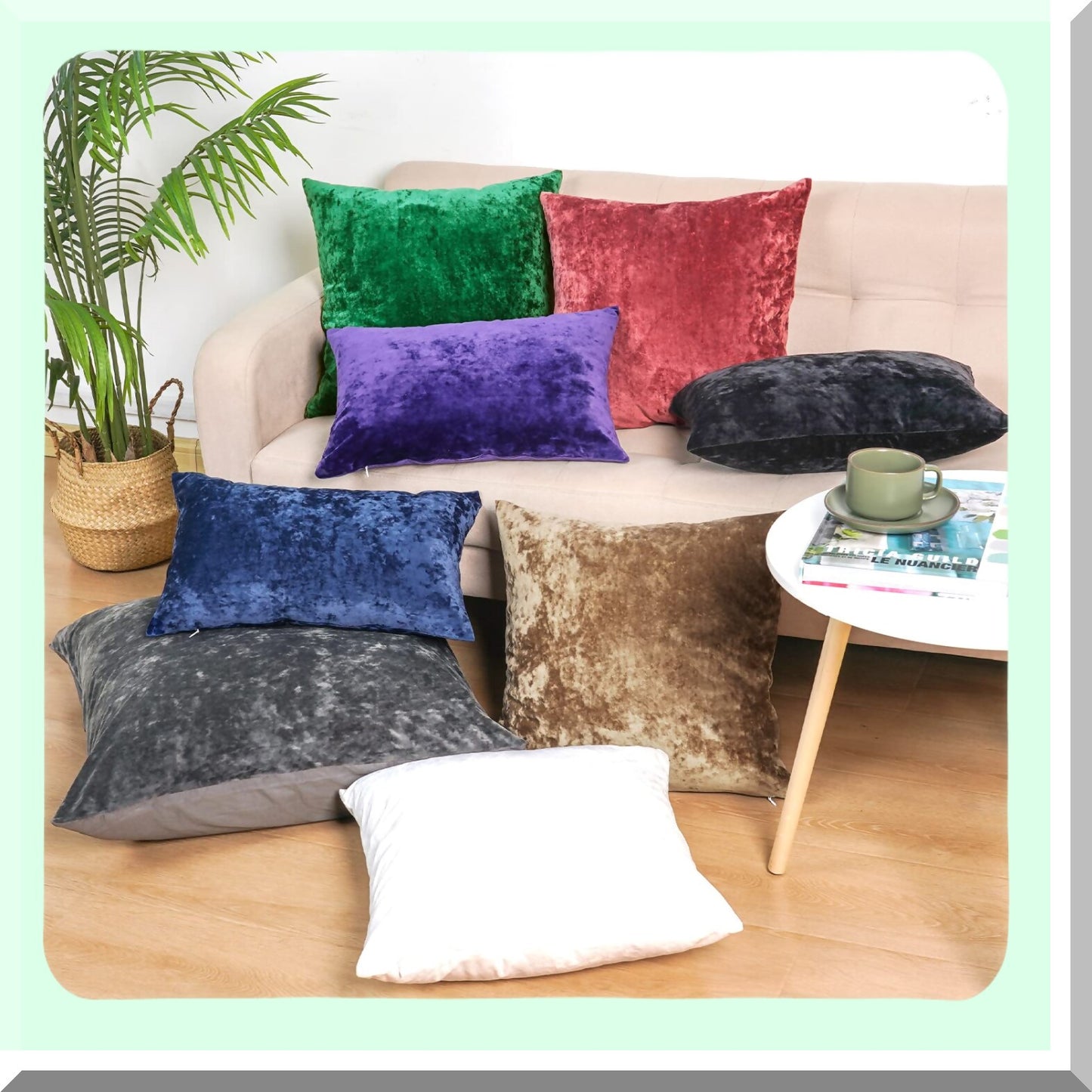 Luxury Velvet Gradient Pillow Covers - 24"x24" 2 Pack - Ultra Soft Cozy Square Shell for Luxurious Decor - No Shedding, No Pilling - White