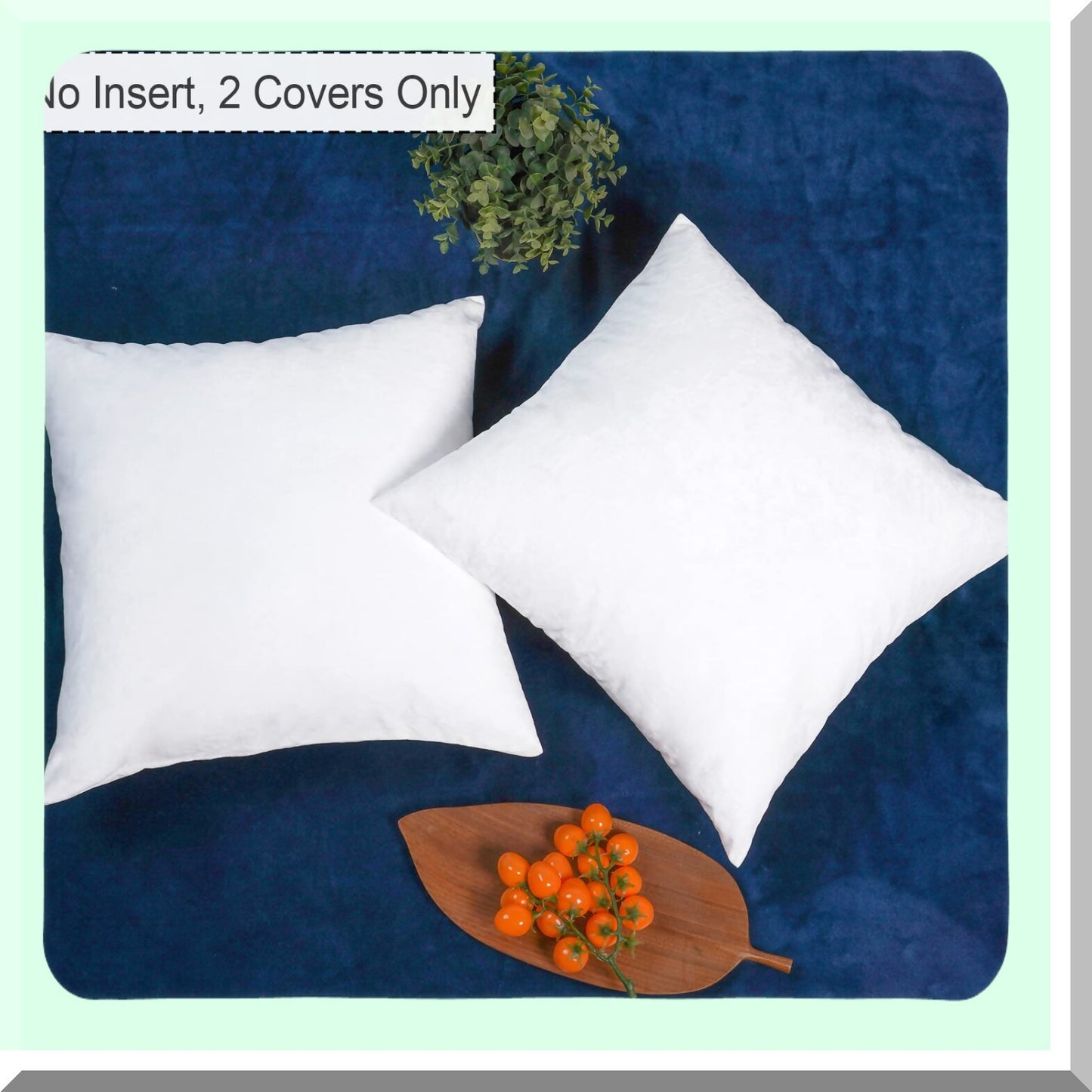 Luxury Velvet Gradient Pillow Covers - 24"x24" 2 Pack - Ultra Soft Cozy Square Shell for Luxurious Decor - No Shedding, No Pilling - White
