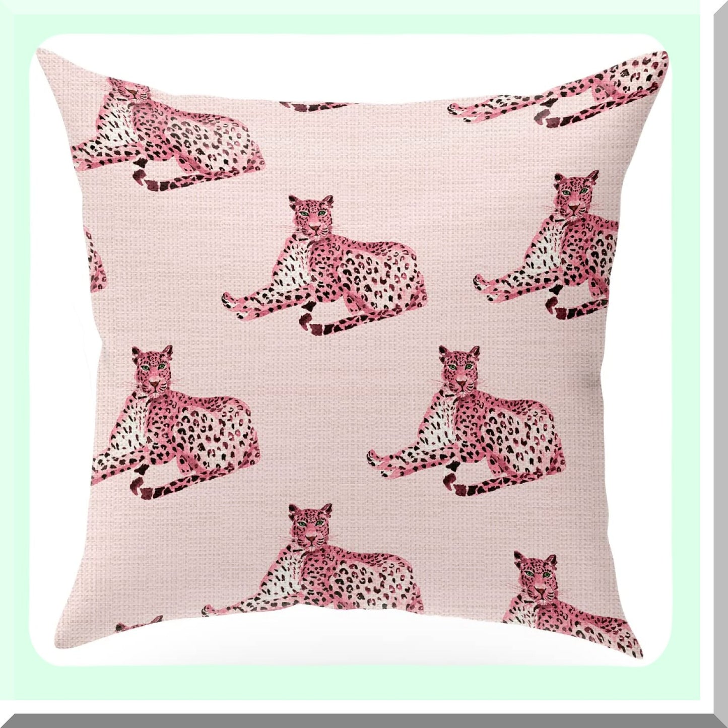 Wild Safari Decor Pillow Covers - Animal Print Linen Cushion Cases for Bedroom Sofa Car Seat - Farmhouse Home Decor - 18x18 Inches