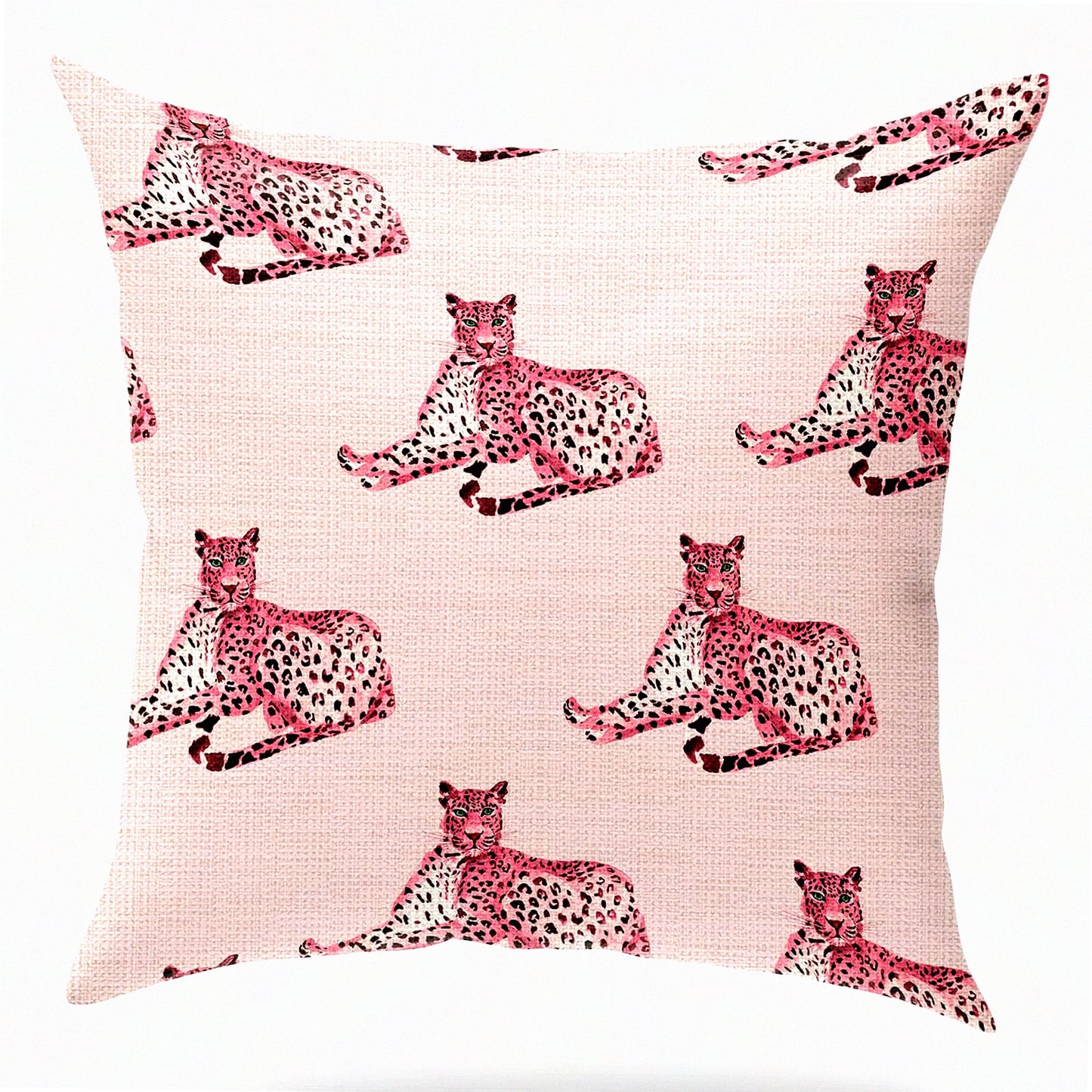 Wild Safari Decor Pillow Covers - Animal Print Linen Cushion Cases for Bedroom Sofa Car Seat - Farmhouse Home Decor - 18x18 Inches