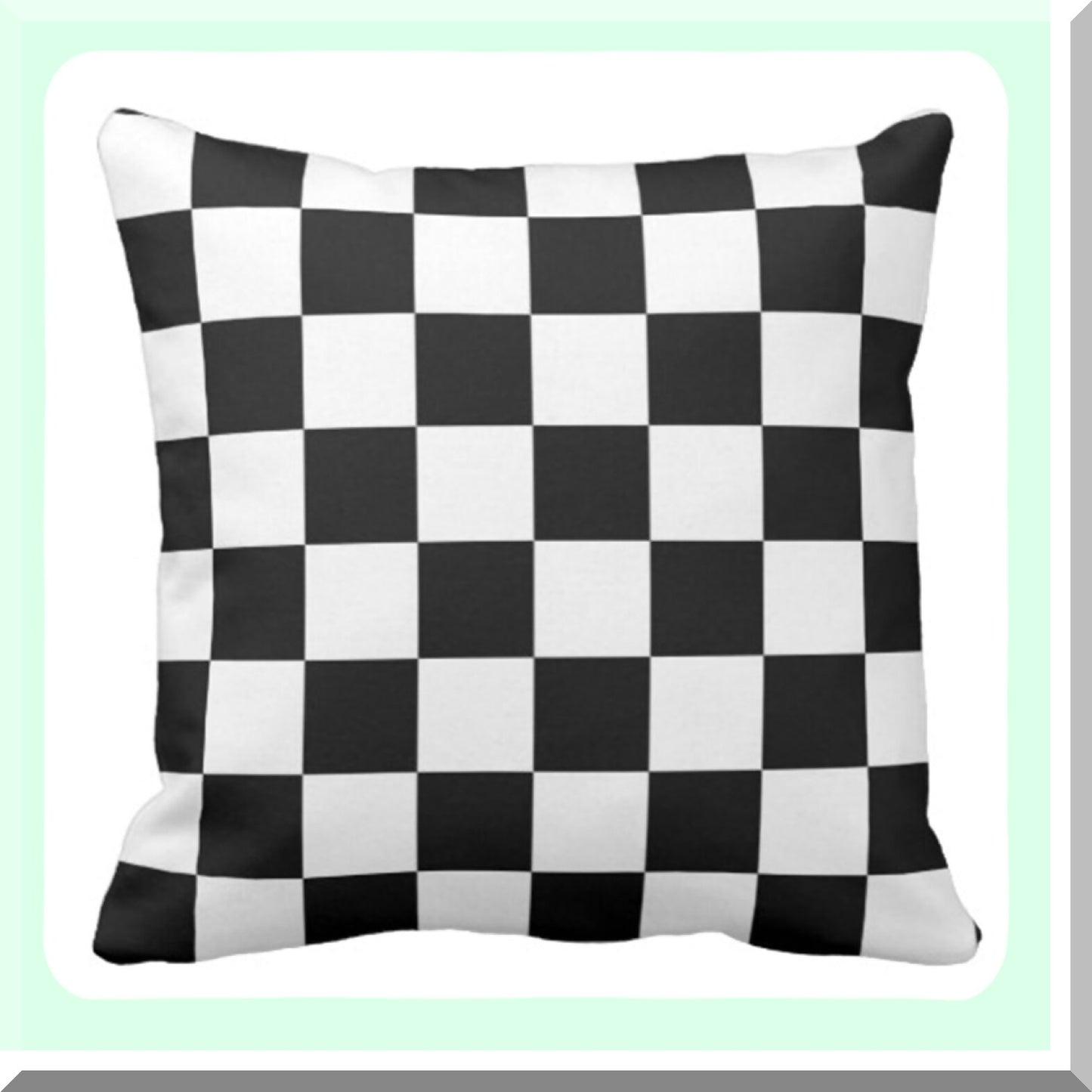 Checkered Race Day Pillow Cover - Black Checkered Racing Decor - 20x20 Inch Square Pillowcase - Home Decor Accent - I Bleed Racing Theme