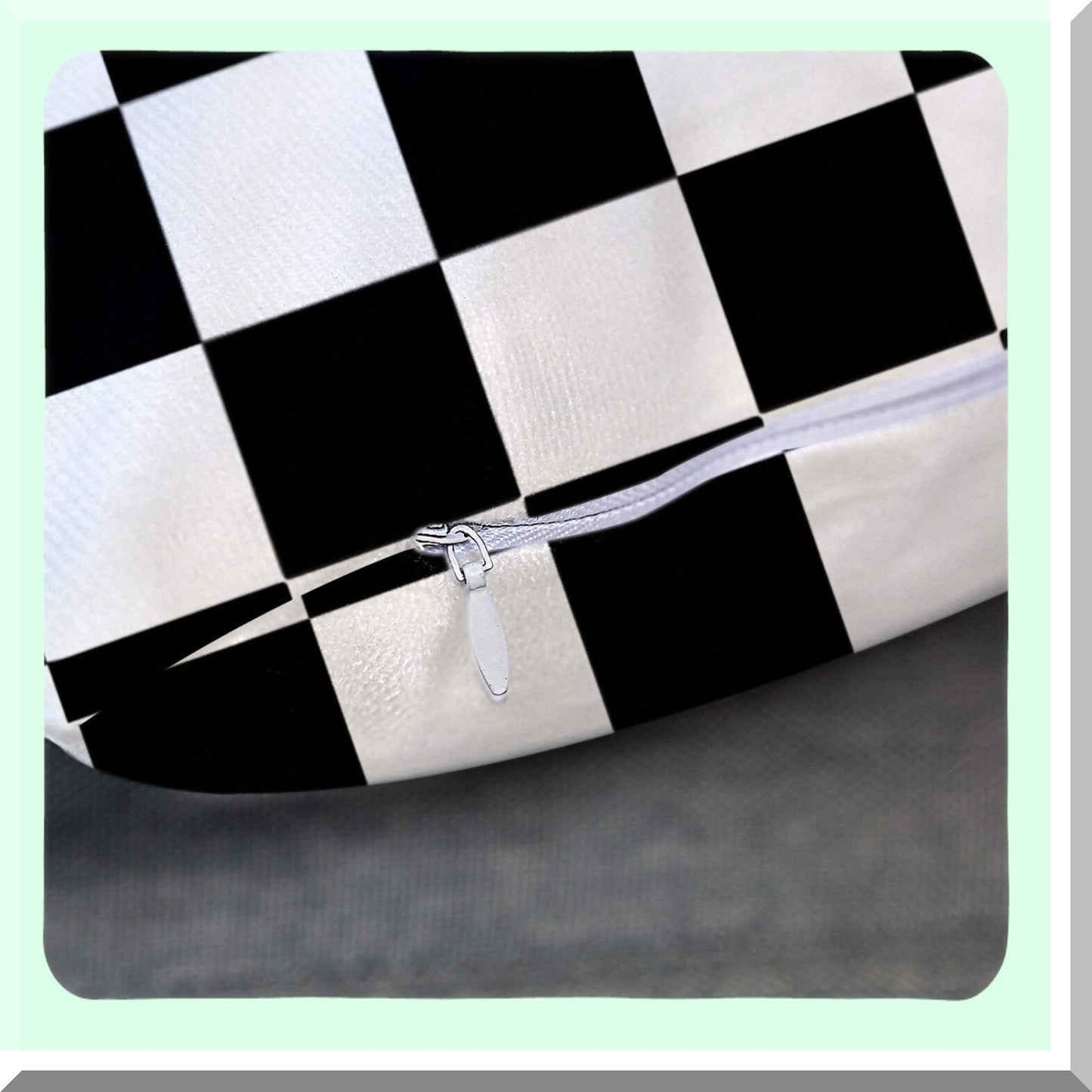 Checkered Race Day Pillow Cover - Black Checkered Racing Decor - 20x20 Inch Square Pillowcase - Home Decor Accent - I Bleed Racing Theme