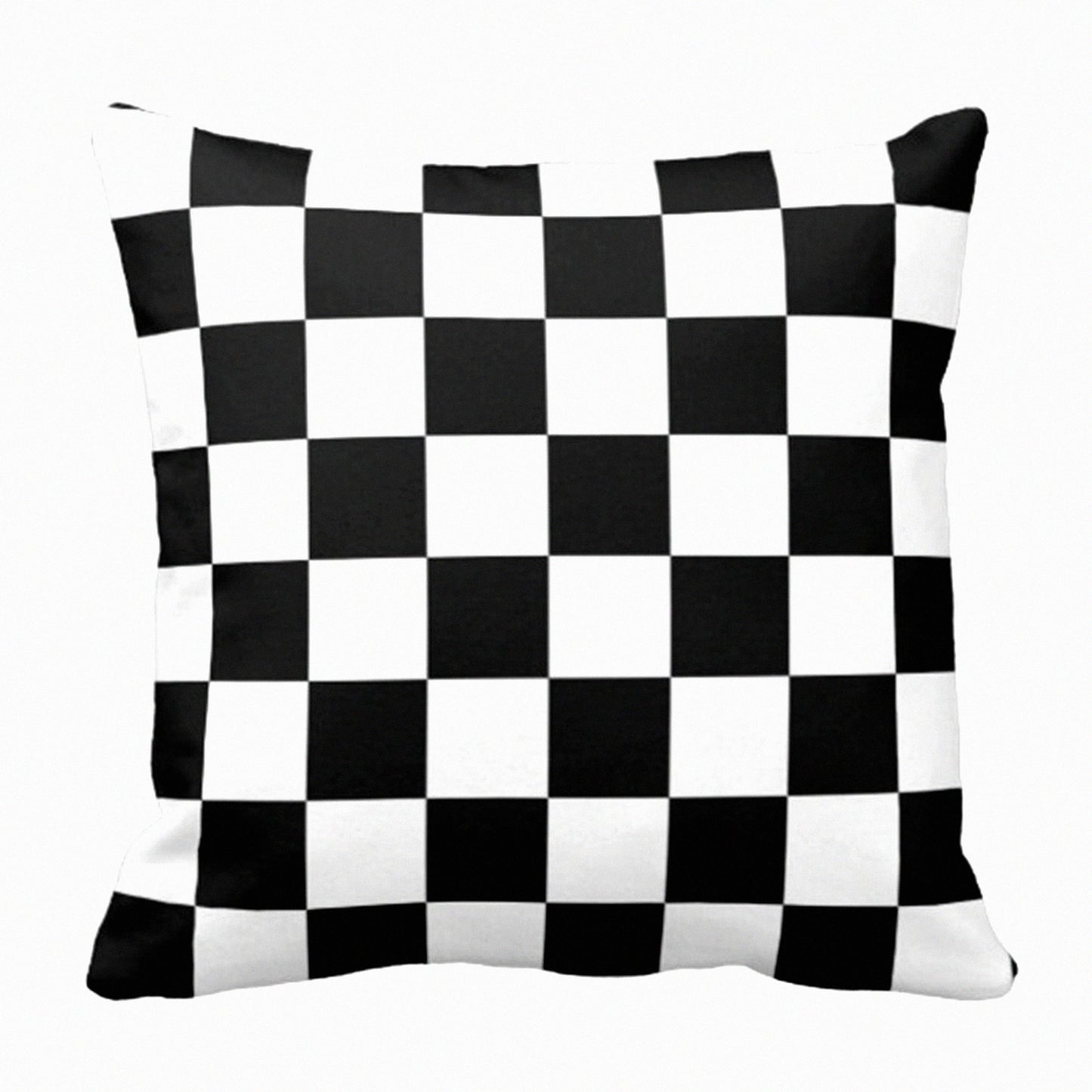 Checkered Race Day Pillow Cover - Black Checkered Racing Decor - 20x20 Inch Square Pillowcase - Home Decor Accent - I Bleed Racing Theme