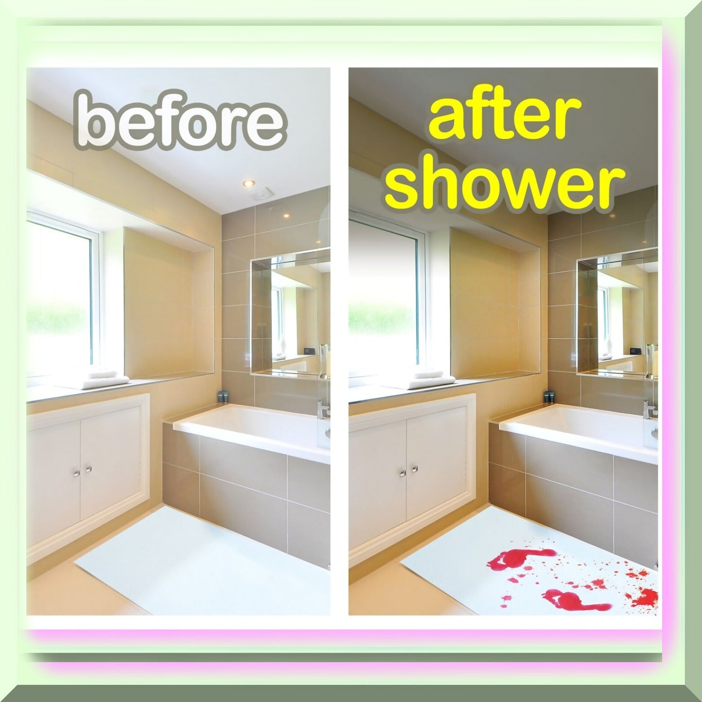 Color Changing Bloody Bath Mat 28"x17"
