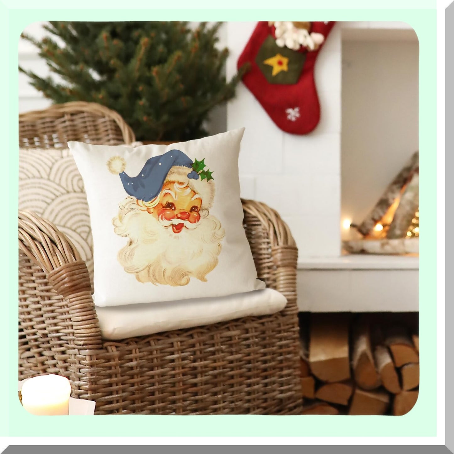 Blue Vintage Throw Pillow Covers - 18x18 Decorative Cushion Cases for Vintage Home Decor - Set of 2 Blue Decorative Pillow Covers