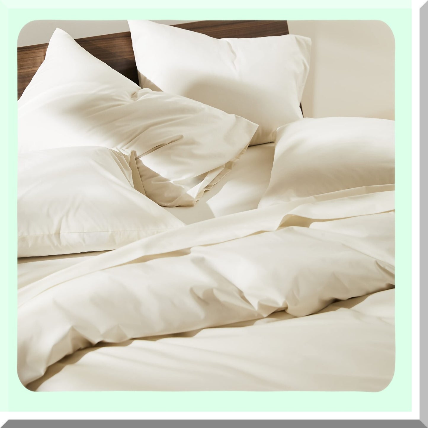 CreamLux Percale Pillowcase Set - 100% Cotton Standard Size - Envelope Closure - Luxury Bedding - Breathable Soft Pillow Cover - Pack of 2