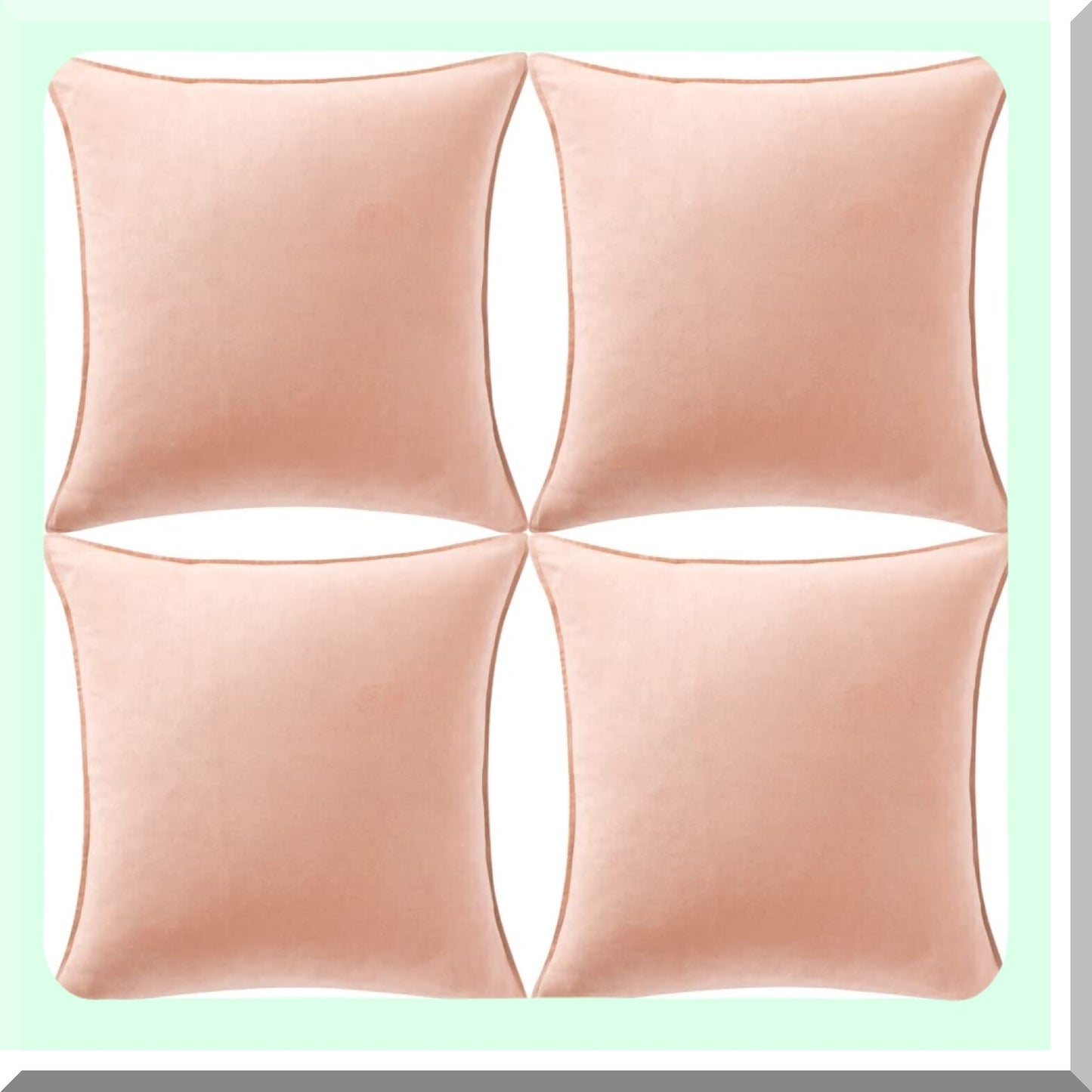 Peach Suede Soft Square Pillow Covers - 4 Pack 20x20 inch - Solid Cushion Cover for Couch Living Room Sofa Bedroom - Decorative Throw Pillow Covers 50x50 cm