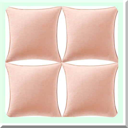 Peach Suede Soft Square Pillow Covers - 4 Pack 20x20 inch - Solid Cushion Cover for Couch Living Room Sofa Bedroom - Decorative Throw Pillow Covers 50x50 cm
