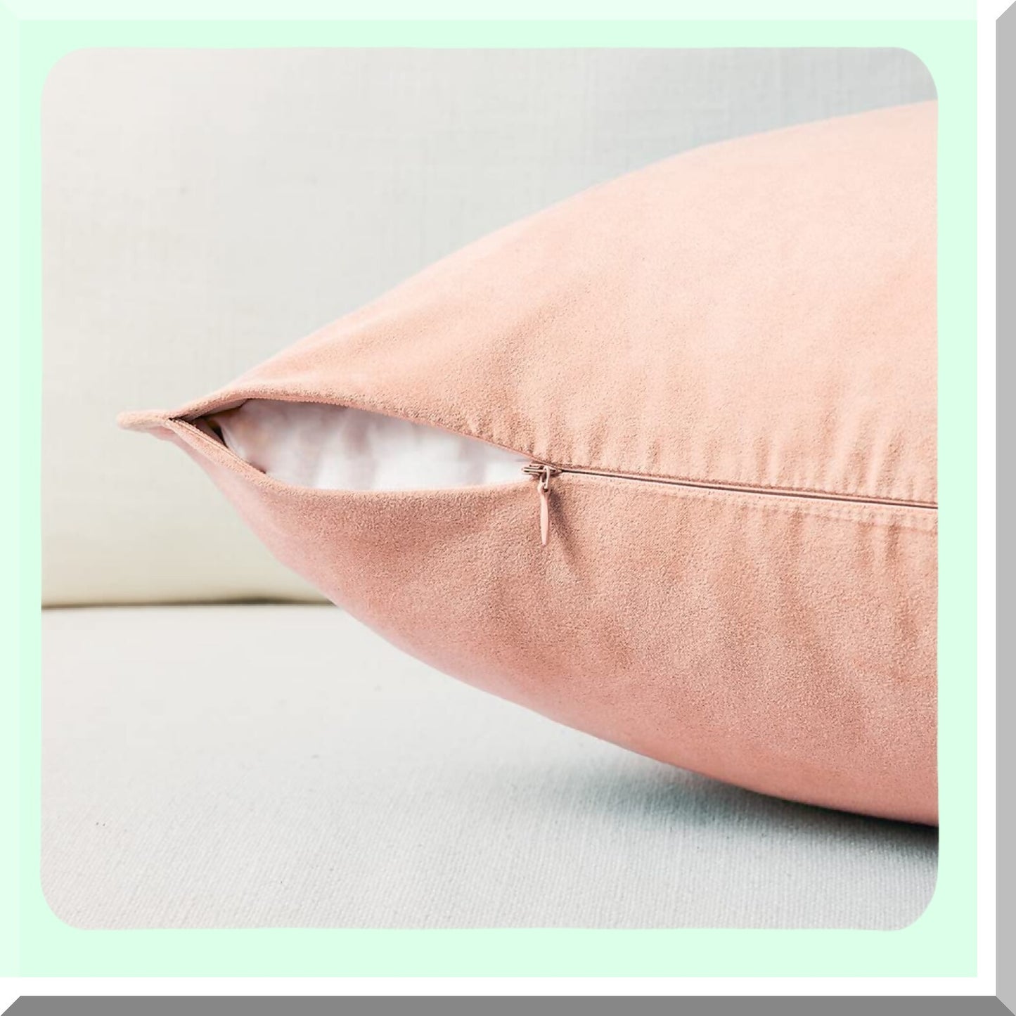 Peach Suede Soft Square Pillow Covers - 4 Pack 20x20 inch - Solid Cushion Cover for Couch Living Room Sofa Bedroom - Decorative Throw Pillow Covers 50x50 cm