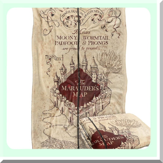 Marauder's Map Silky Soft Throw Blanket - Officially Licensed Harry Potter Cozy 36" x 58"